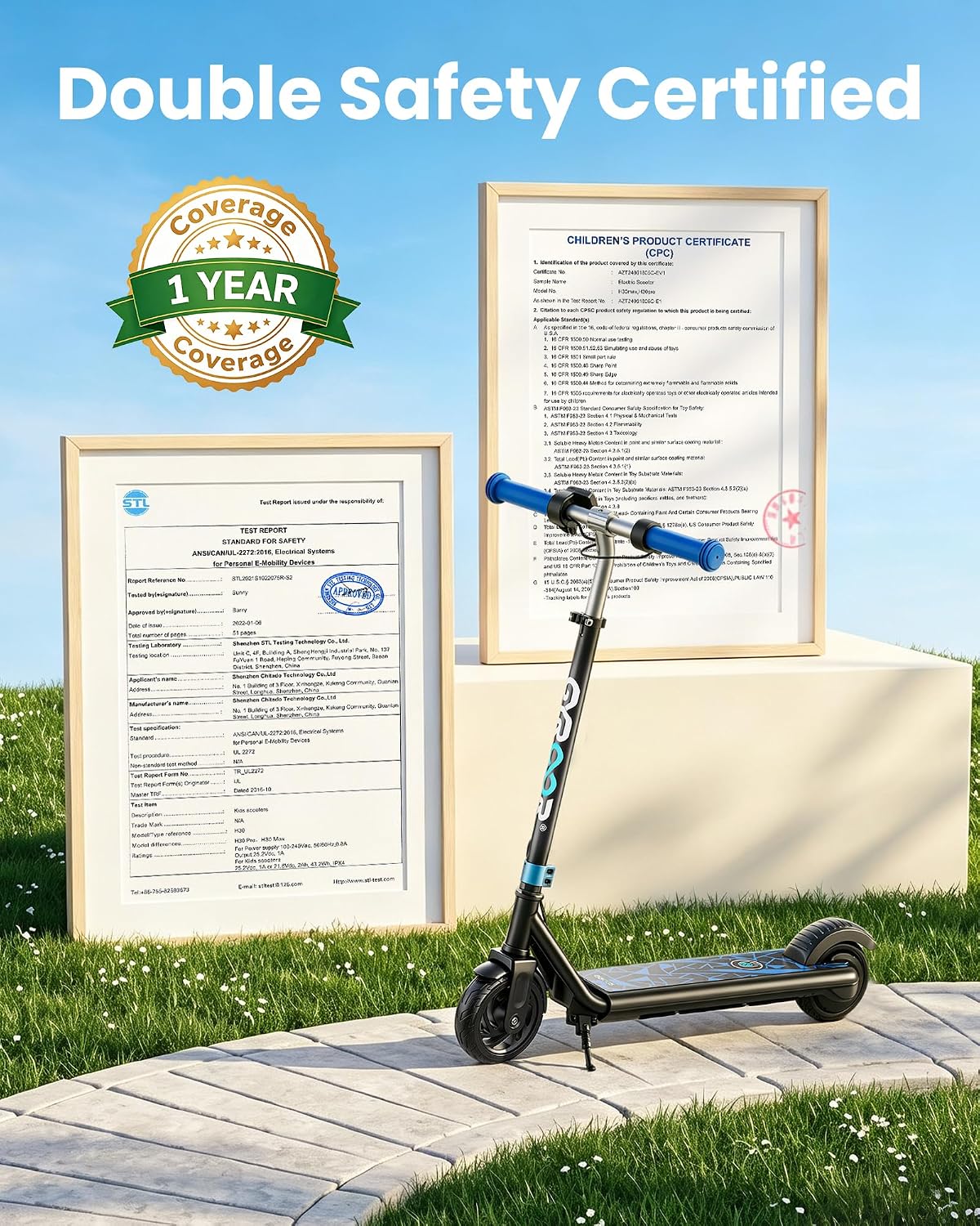 Thumbnail 6 de Gyroor H30 Max Kids Electric Scooter with 150W Motor and Adjustable Handlebar