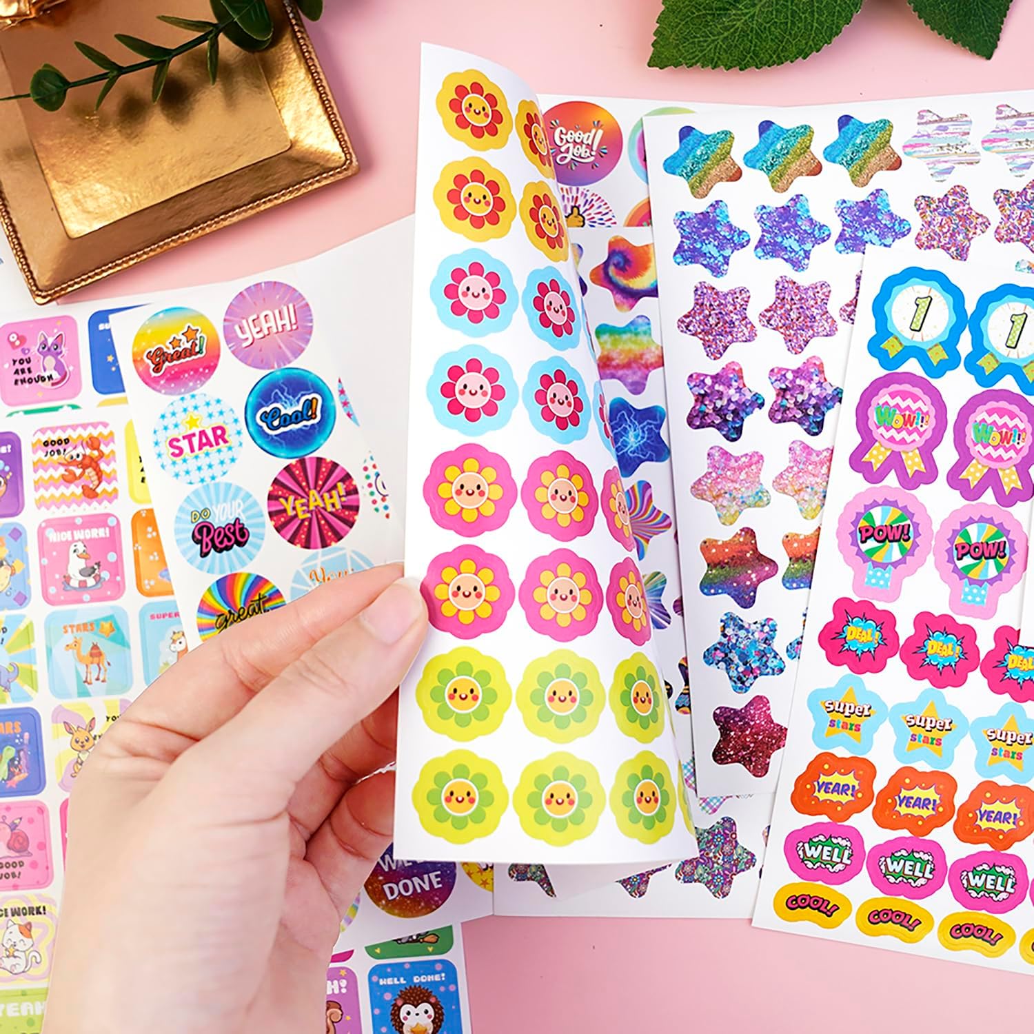 Detalle 2 de Kaderas Reward Stickers beloningsstickers, 844 mini stickers op 16 vellen