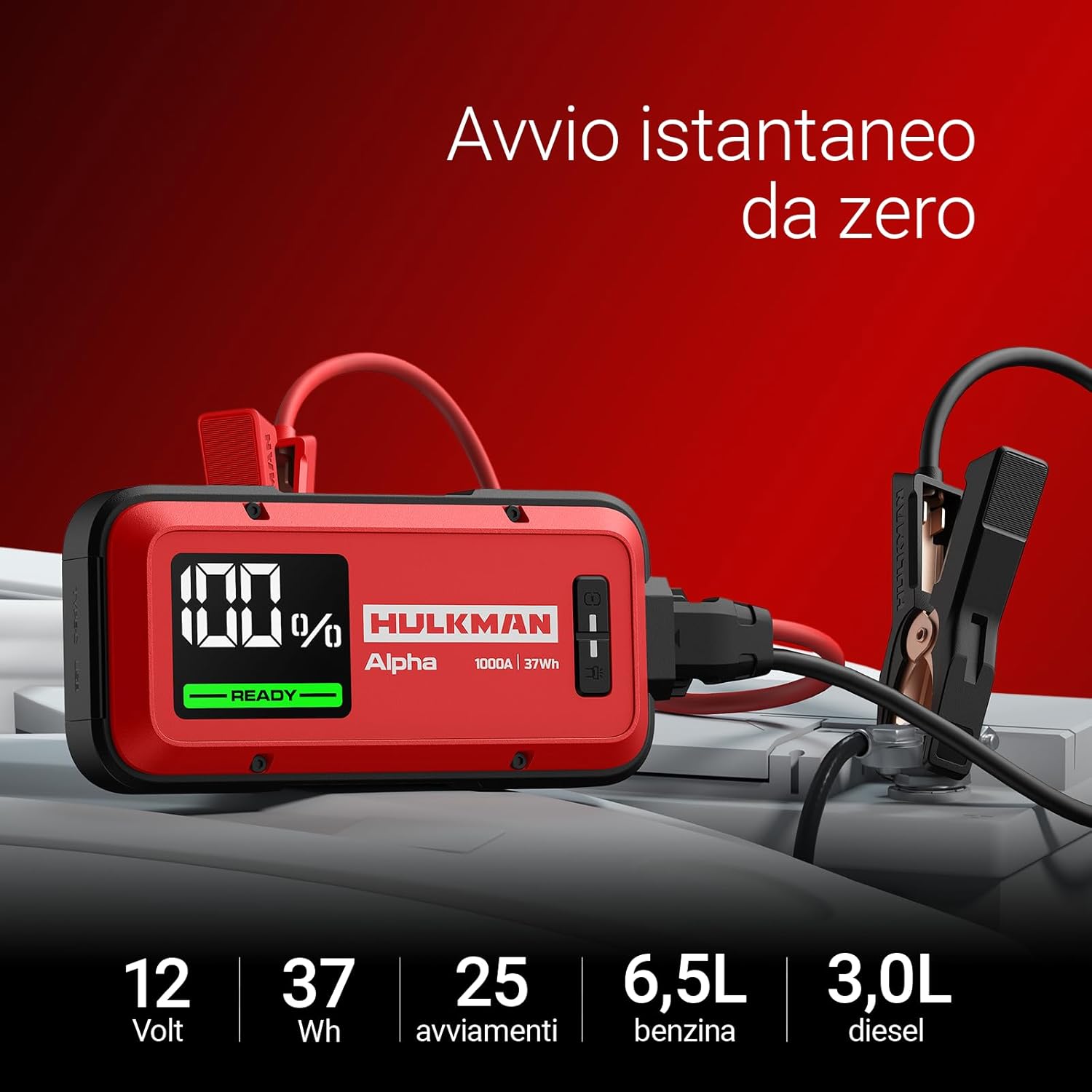 Detalle 2 de HULKMAN Alpha Ultra Red Avviatore 1000A 37Wh