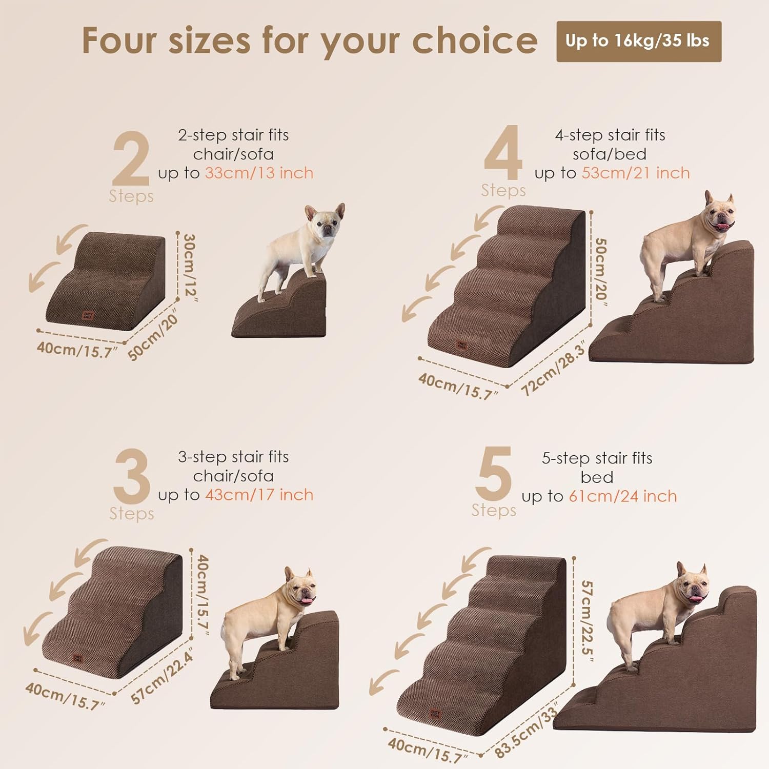 Detalle de EHEYCIGA Hundetreppe 40 cm Hoch 🐾