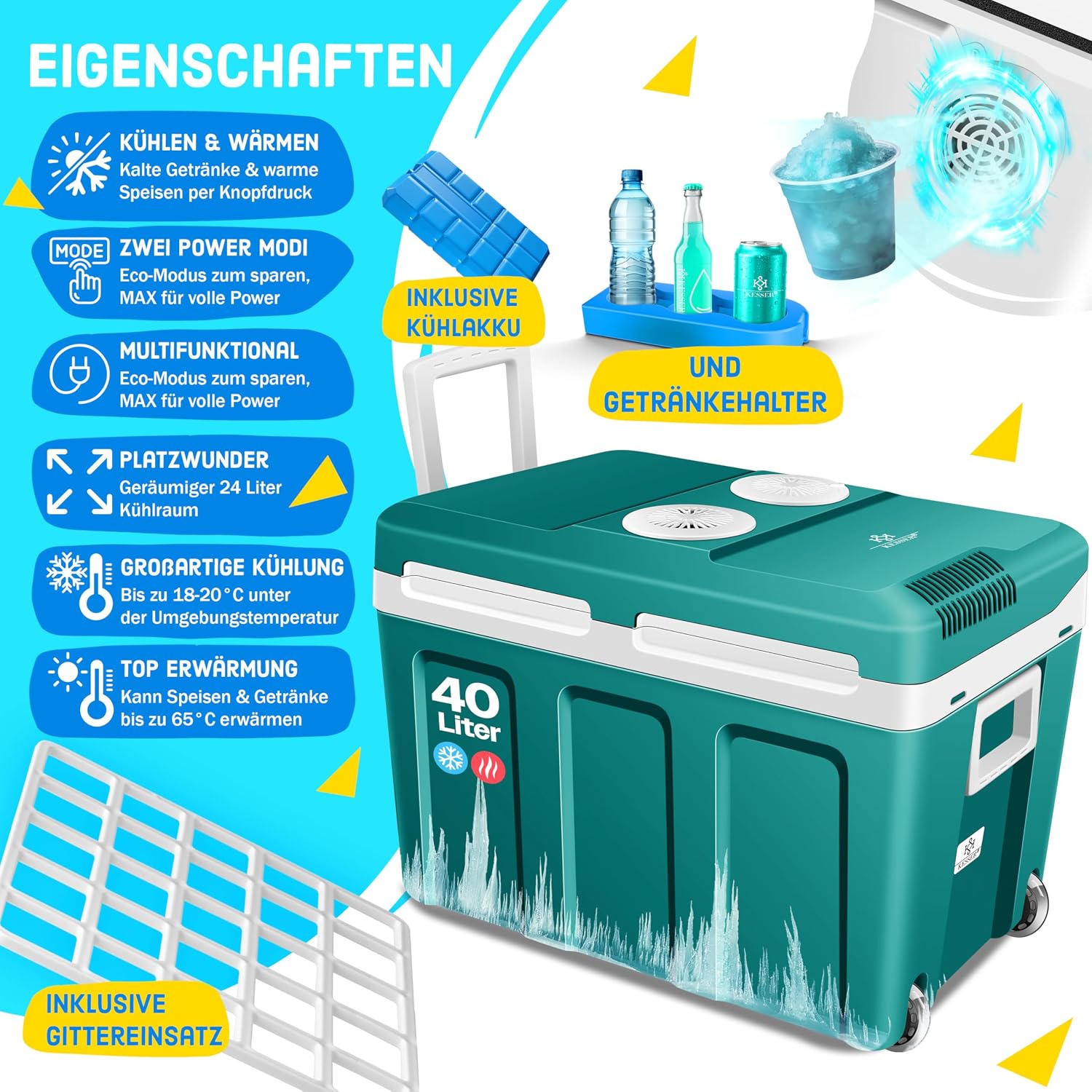 Detalle 2 de KESSER Kühlbox 40L mit Rollen