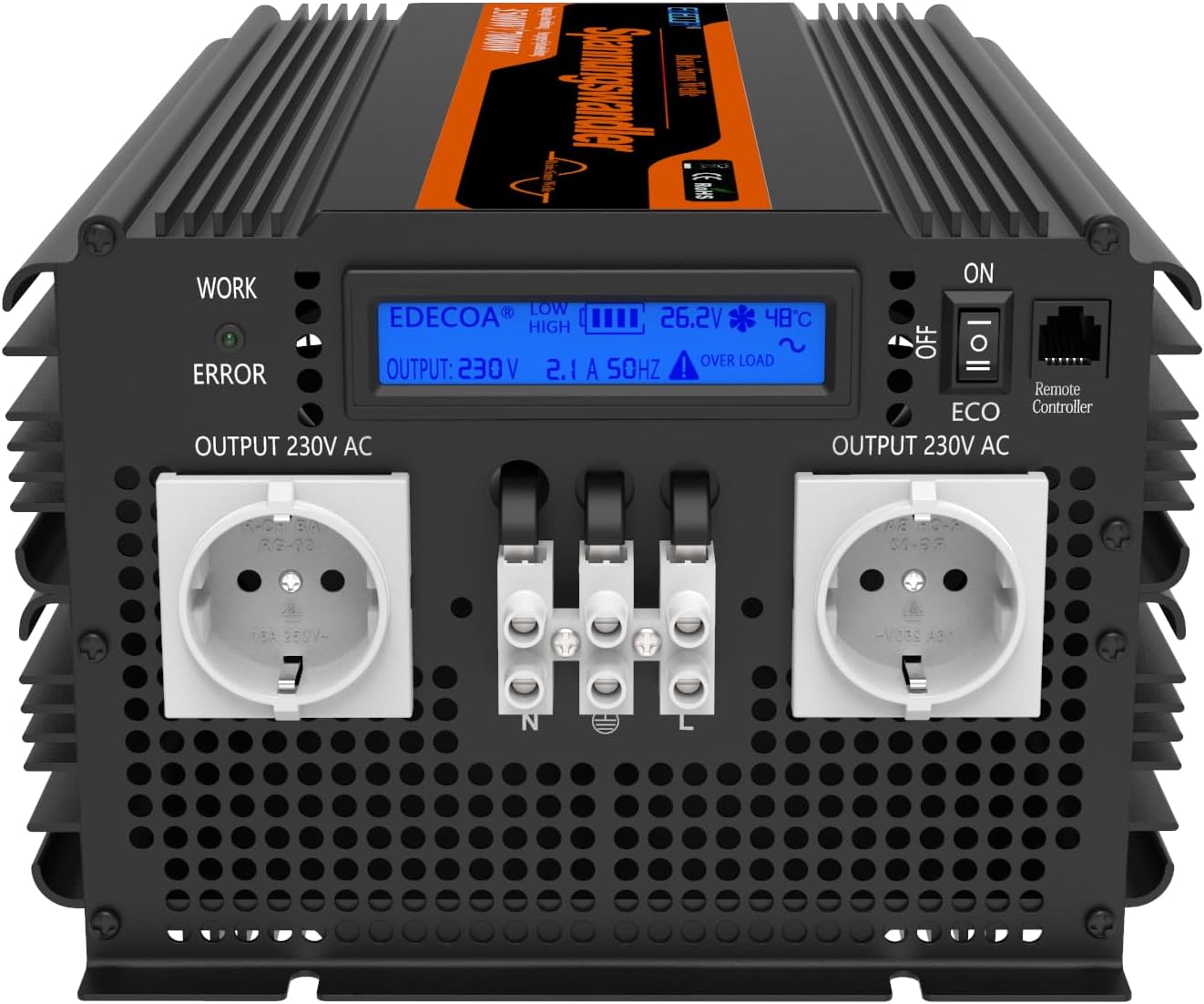 Detalle de EDECOA Inverter pure wave 3500W 24V