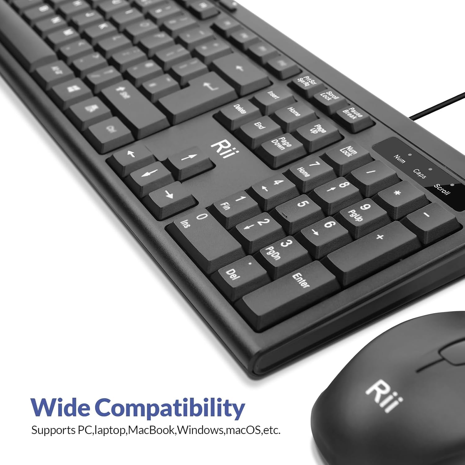 Thumbnail 4 de Rii Keyboard and Mouse Set USB Wired Combo
