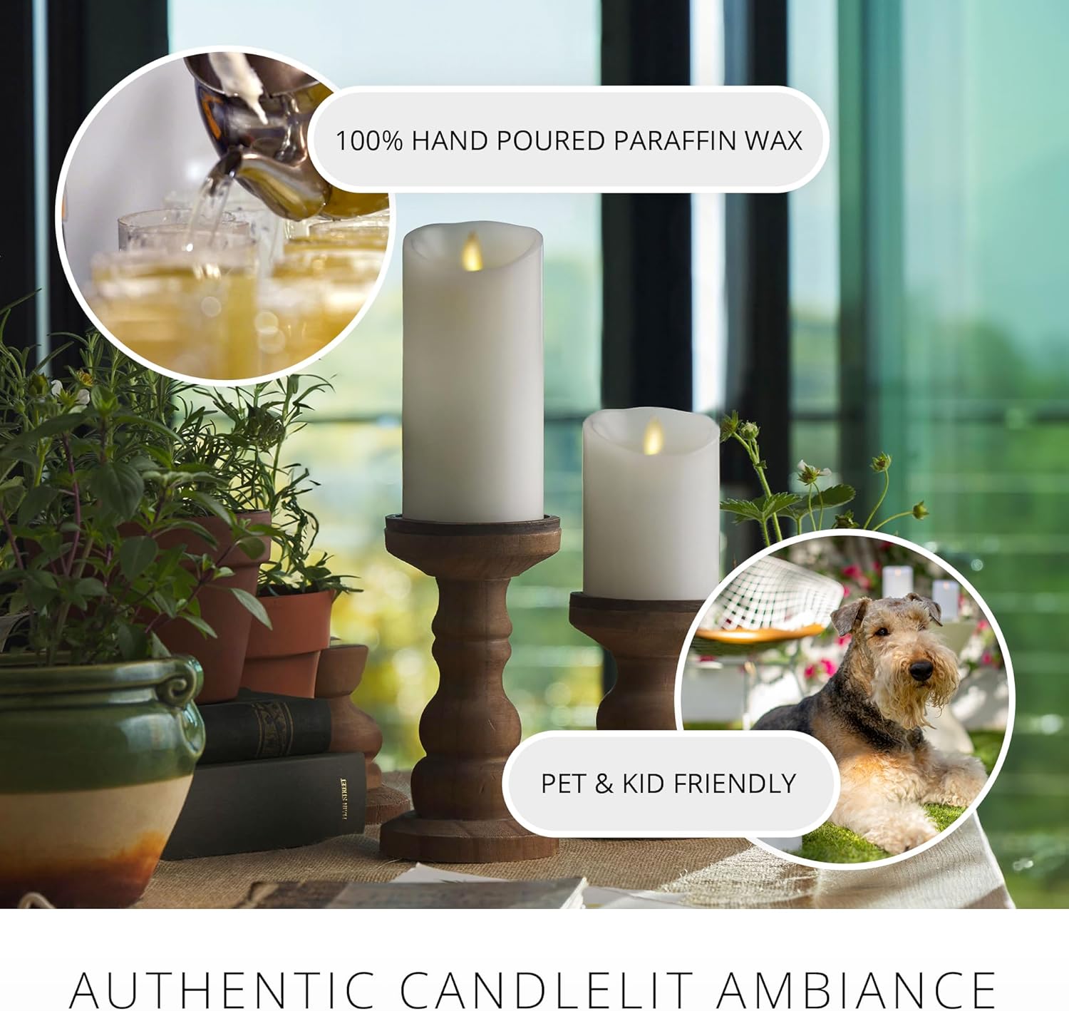 Thumbnail 3 de Luminara LED pillar candle, 6.5 in