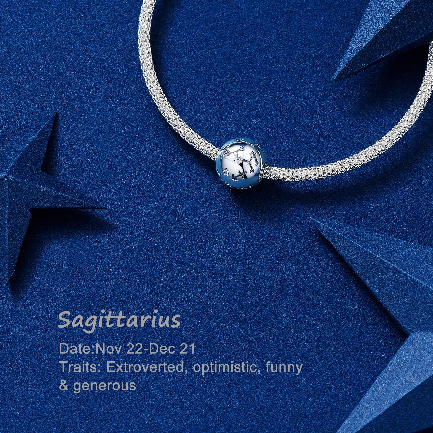 Thumbnail 4 de NINGAN 12 Zodiac Geburtstags Charm – 925 Sterling Silber Stein Anhänger für Armband und Halskette