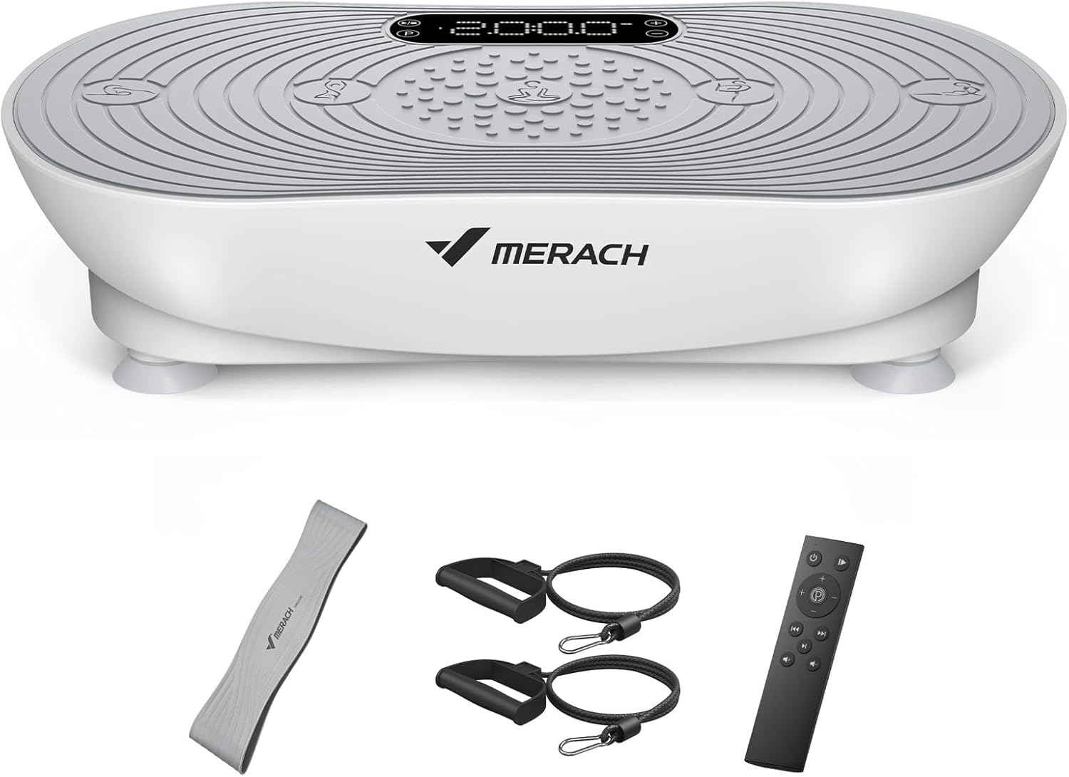 Detalle de MERACH Vibrationsplatte V33 – Ganzkörper-Training mit 99 Geschwindigkeitsstufen, Bluetooth-Lautsprecher und LED-Touchscreen