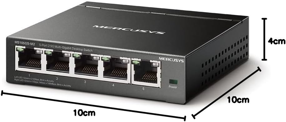 Detalle de TP-Link Mercusys MS105GS-M2 switch Ethernet 2,5G 5 porte: cablaggio hassle-free e silenzioso, Plug & Play