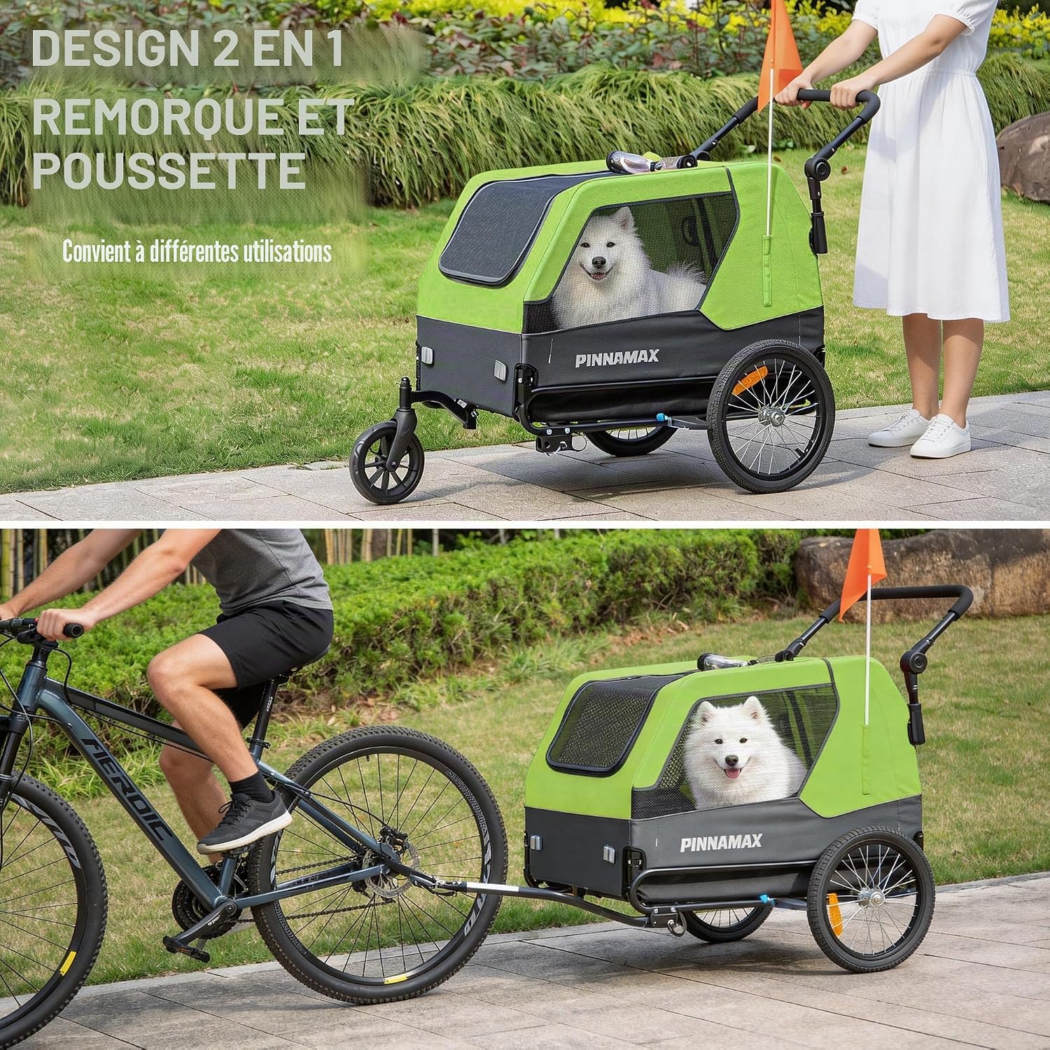 Thumbnail 1 de Remorque pour Chien PINNAMAX pour vélo – Poussette 2-en-1 jusqu’à 45 kg