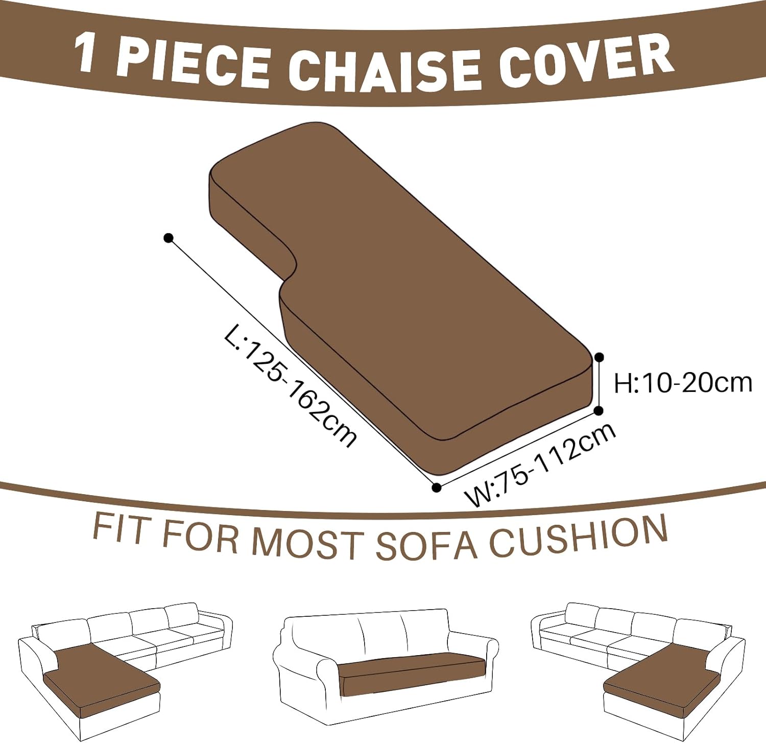 Thumbnail 3 de Ystyle Copriseduta Divano Elasticizzato: copricuscini universale lavabile con fondina antiscivolo (Chaiselongue, Cachi)