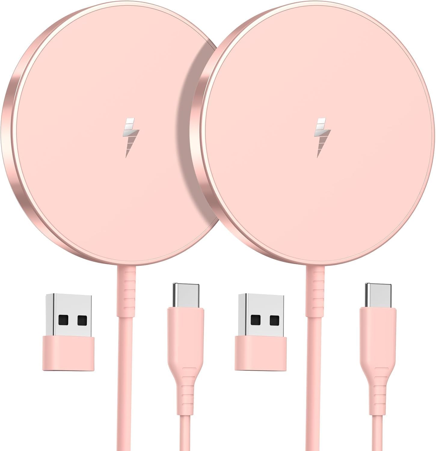 Detalle de OANDYS MagSafe Charger 2 Pack — 15W Fast Magnetic Wireless Charger for iPhone 17/16/15/14/13/12 Series & AirPods