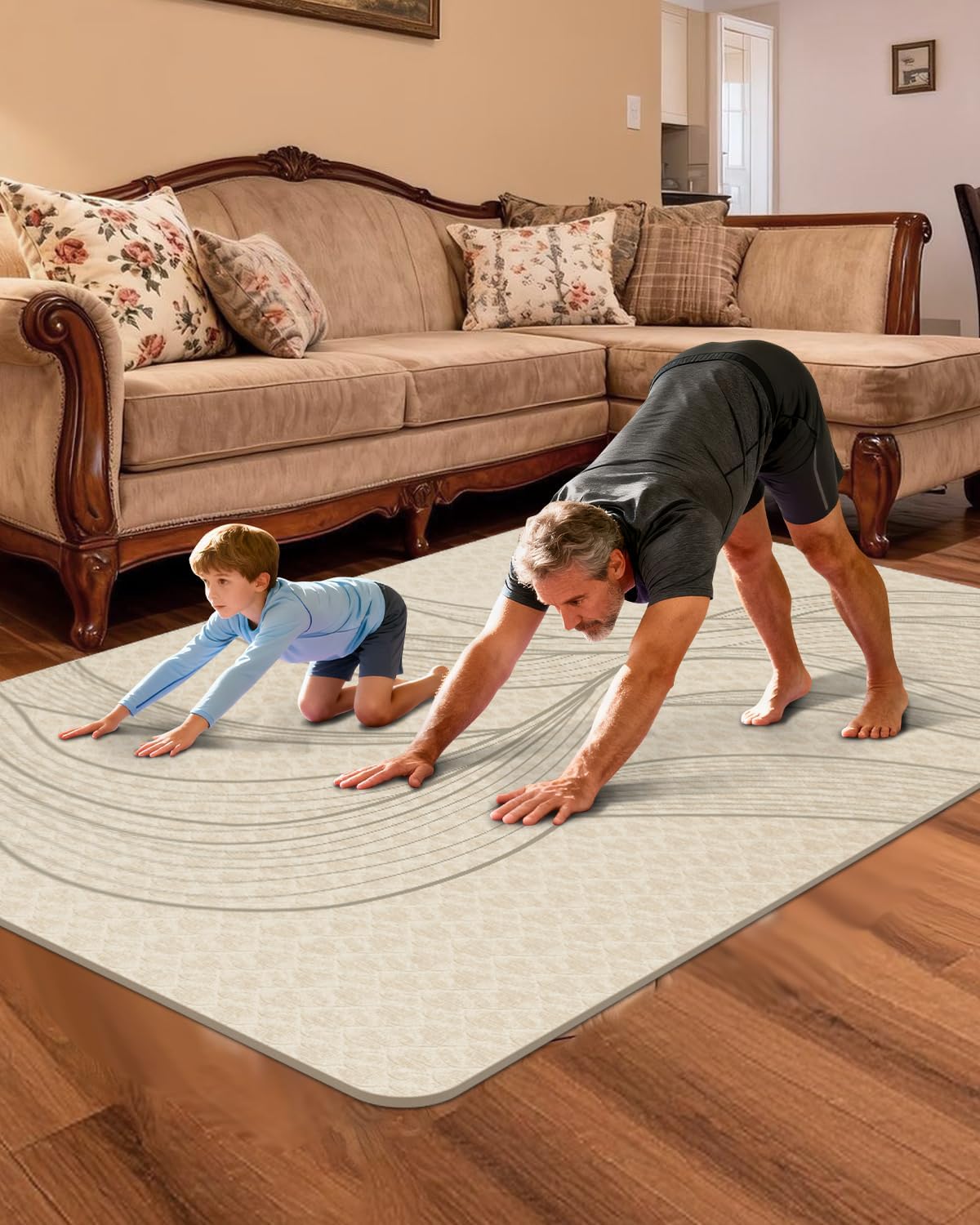 Detalle 1 de lvme Extra-Large Yoga Mat, 193 x 122 cm, 10 mm TPE, Non-Slip