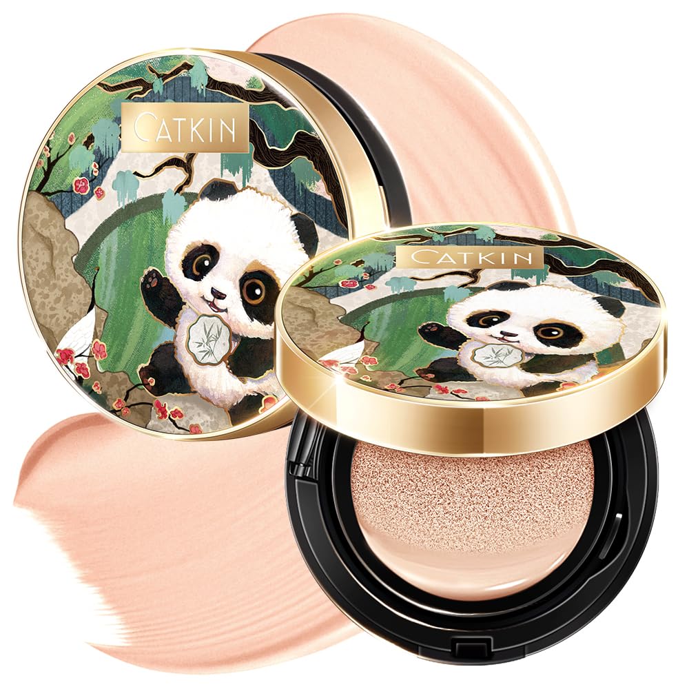 Detalle de CATKIN Panda Land Air Cushion Foundation mit vollständiger Deckkraft, 15g*2 – atmungsaktiv & pflegend
