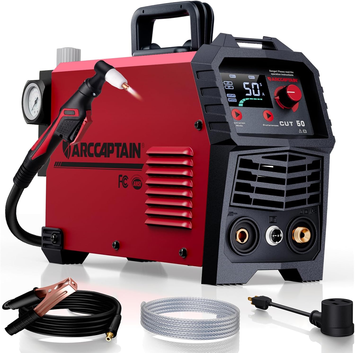Detalle de ARCCAPTAIN CUT50 Plasma Cutter, 50A Dual Voltage, LED Display, 1/2-Inch Clean Cut
