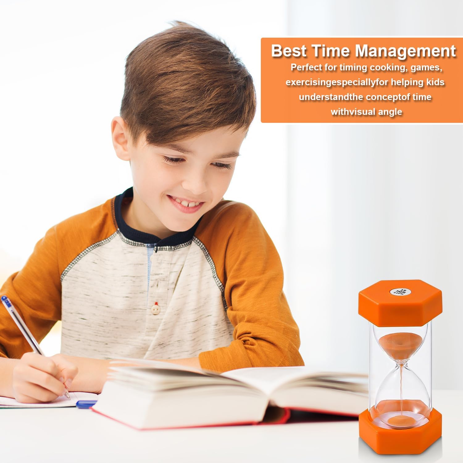 Detalle de 6 Clessidre Colorate per Bambini – Set Timers da 1 a 30 minuti (Italiano), Clessidre Didascaliche per Cucina, Studio e Giochi