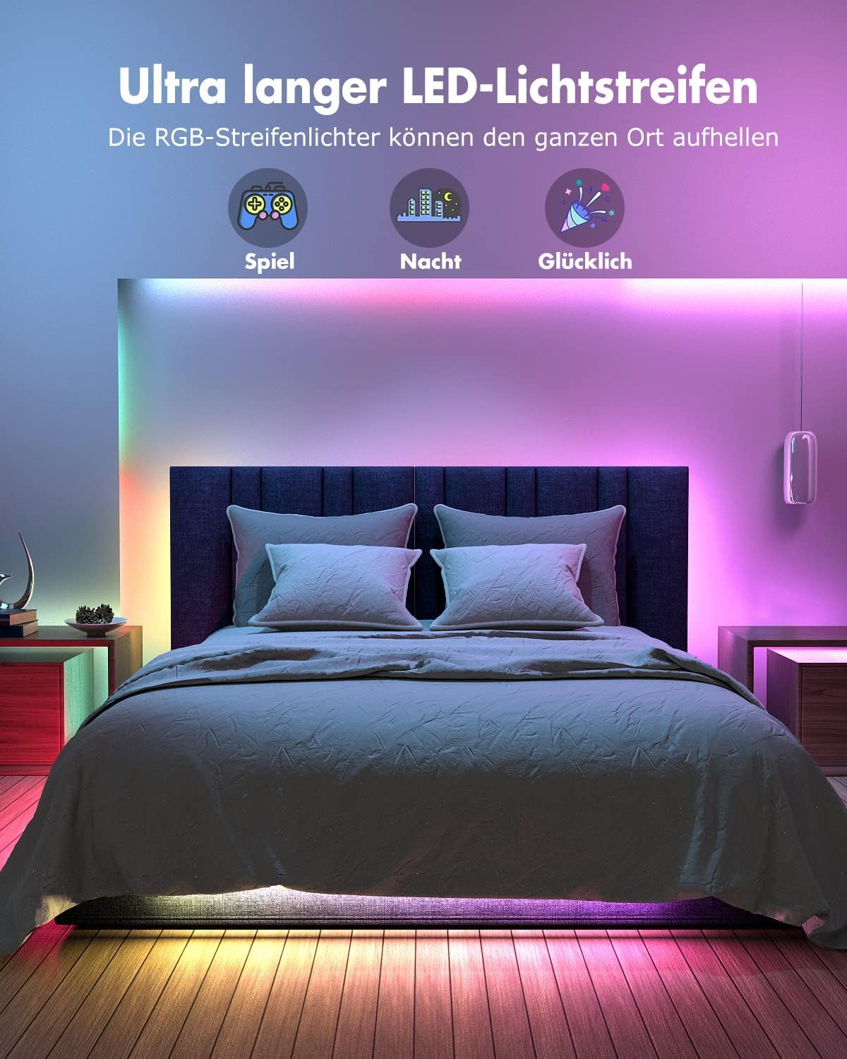 Thumbnail 1 de LED-Streifen USB RGB (2 m) mit Fernbedienung, Timer & Musik-Synchronisation