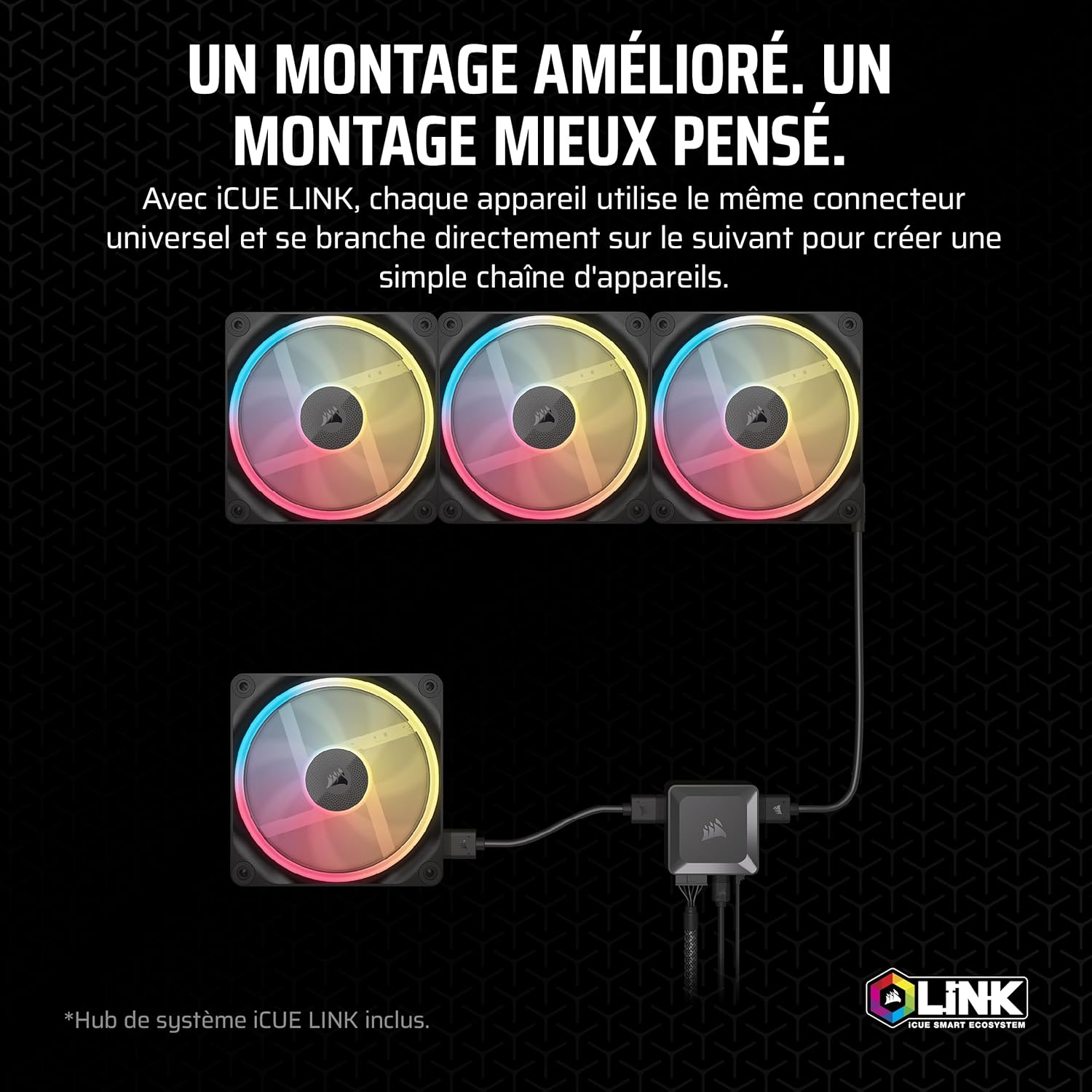 Thumbnail 4 de CORSAIR iCUE Link LX120-R RGB 2400 tr/min