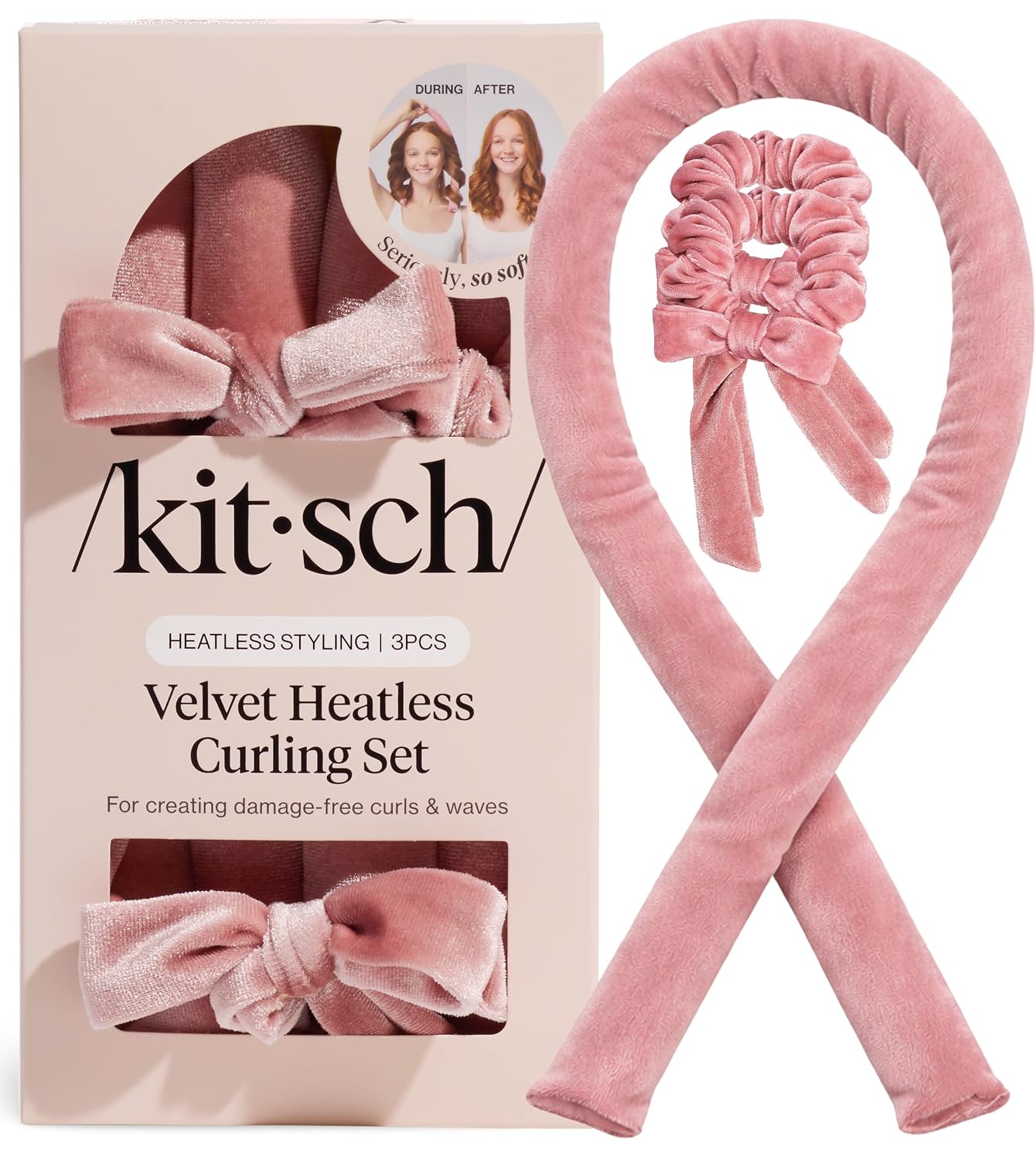 Detalle de Kitsch Velvet Heatless Curling Set 34" ๐โ