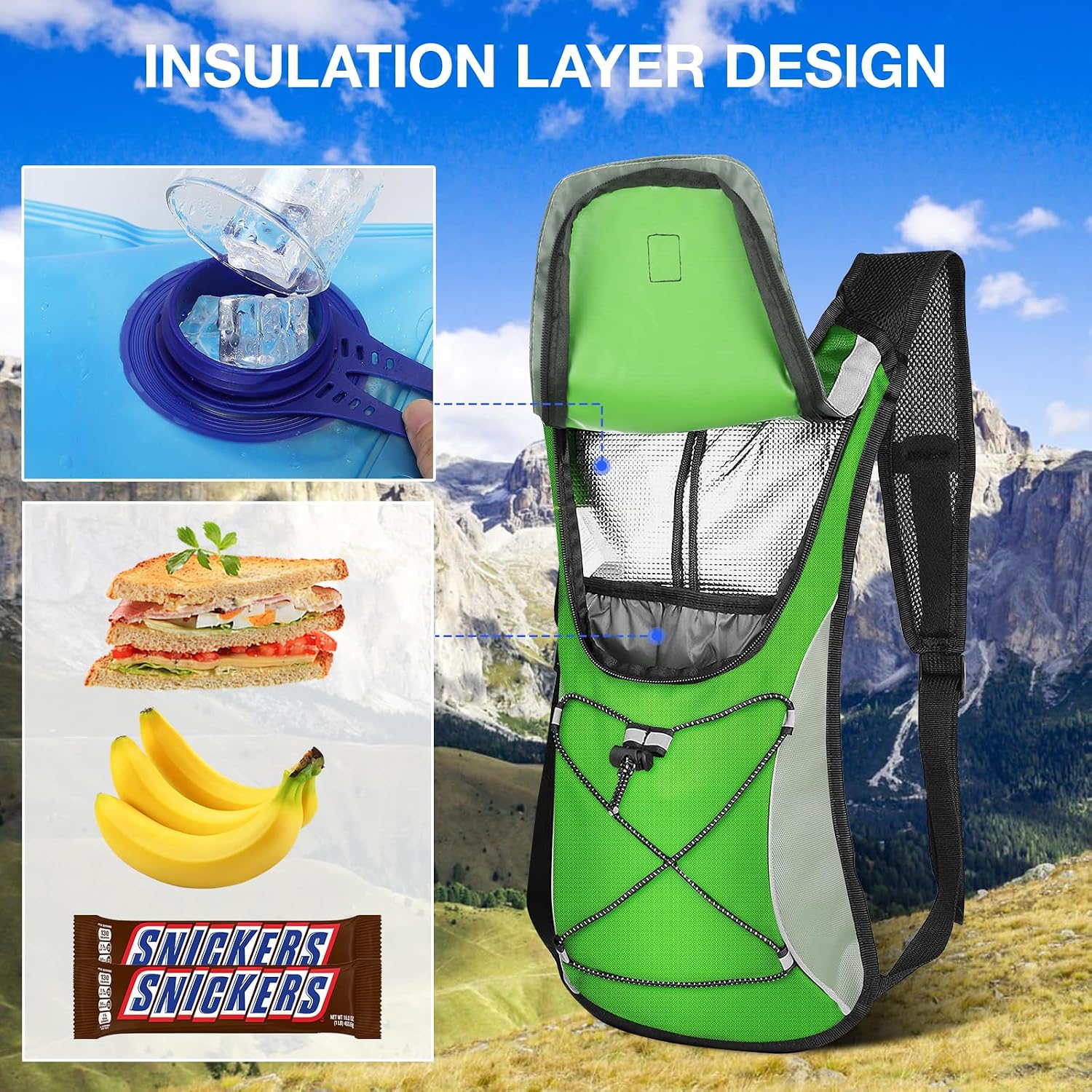Detalle de KUYOU Running Hydration Vest with 2L Insulated Water Bladder