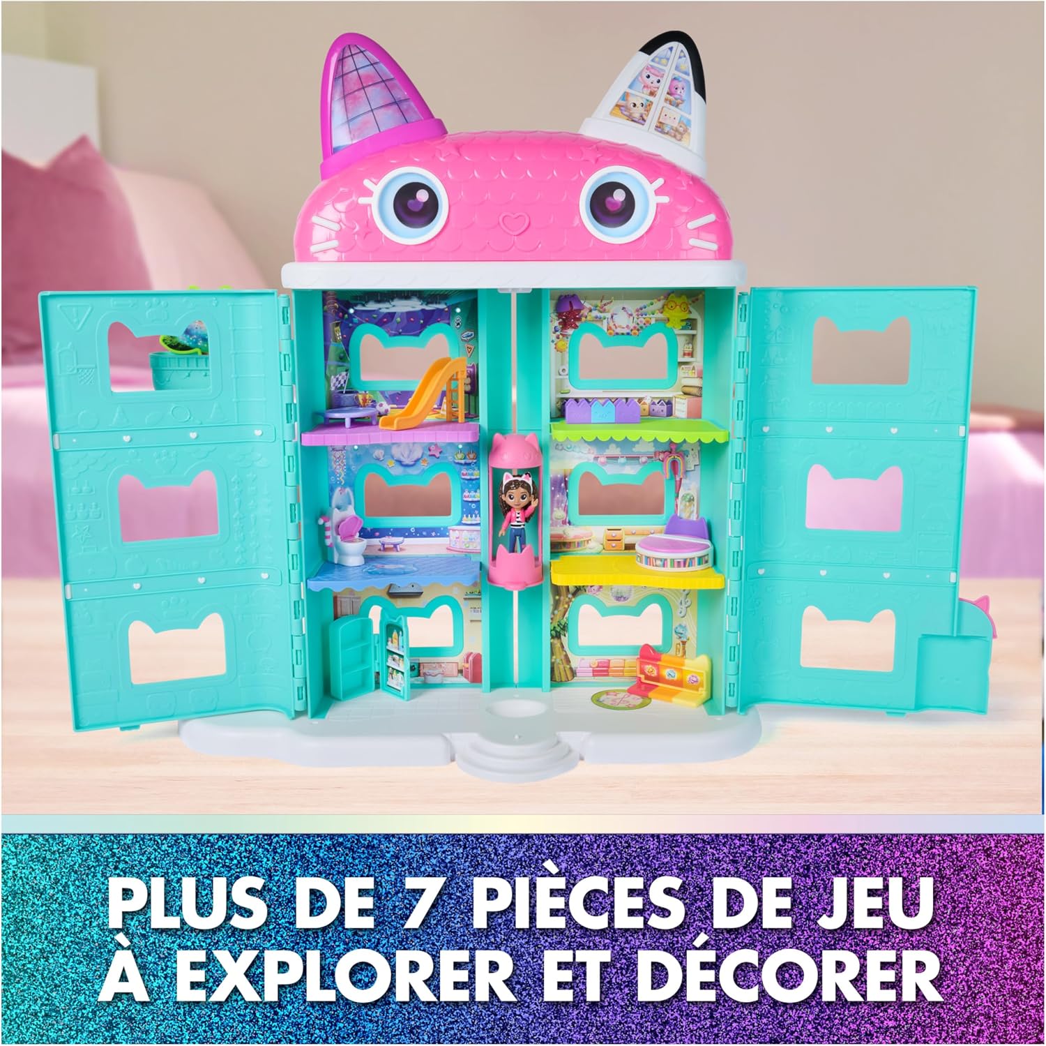 Detalle de Gabby Et La Maison Magique – Maison de Poupée 60 cm avec Gabby (DreamWorks Gabby’s Dollhouse)