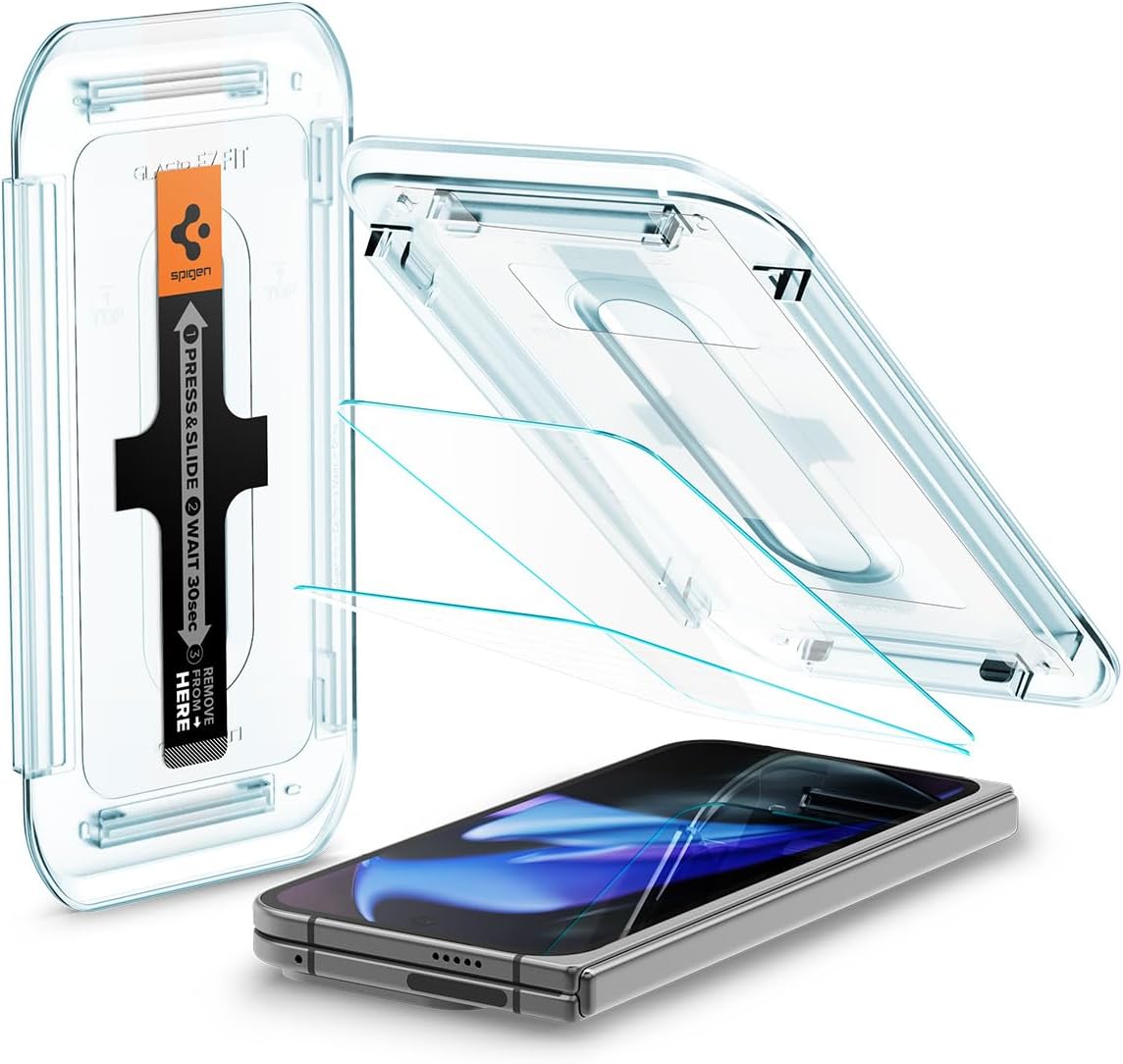 Detalle de Spigen Glas.tR EZ Fit in vetro temperato per Google Pixel 9 Pro Fold (2 pezzi), installazione facile, durezza 9H
