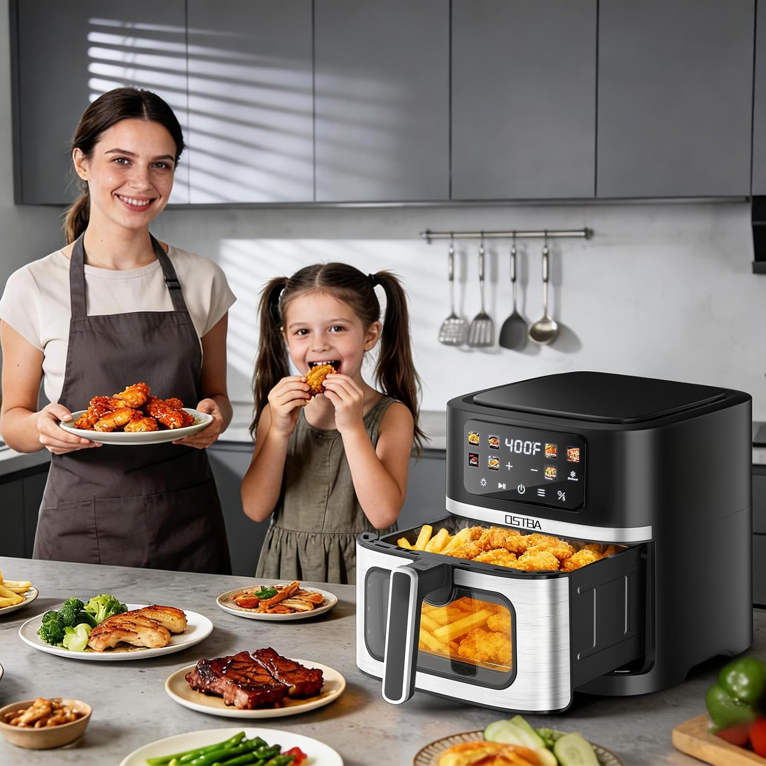 Thumbnail 6 de OSTBA 8.5QT Large Air Fryer with Visible Window (1700W)