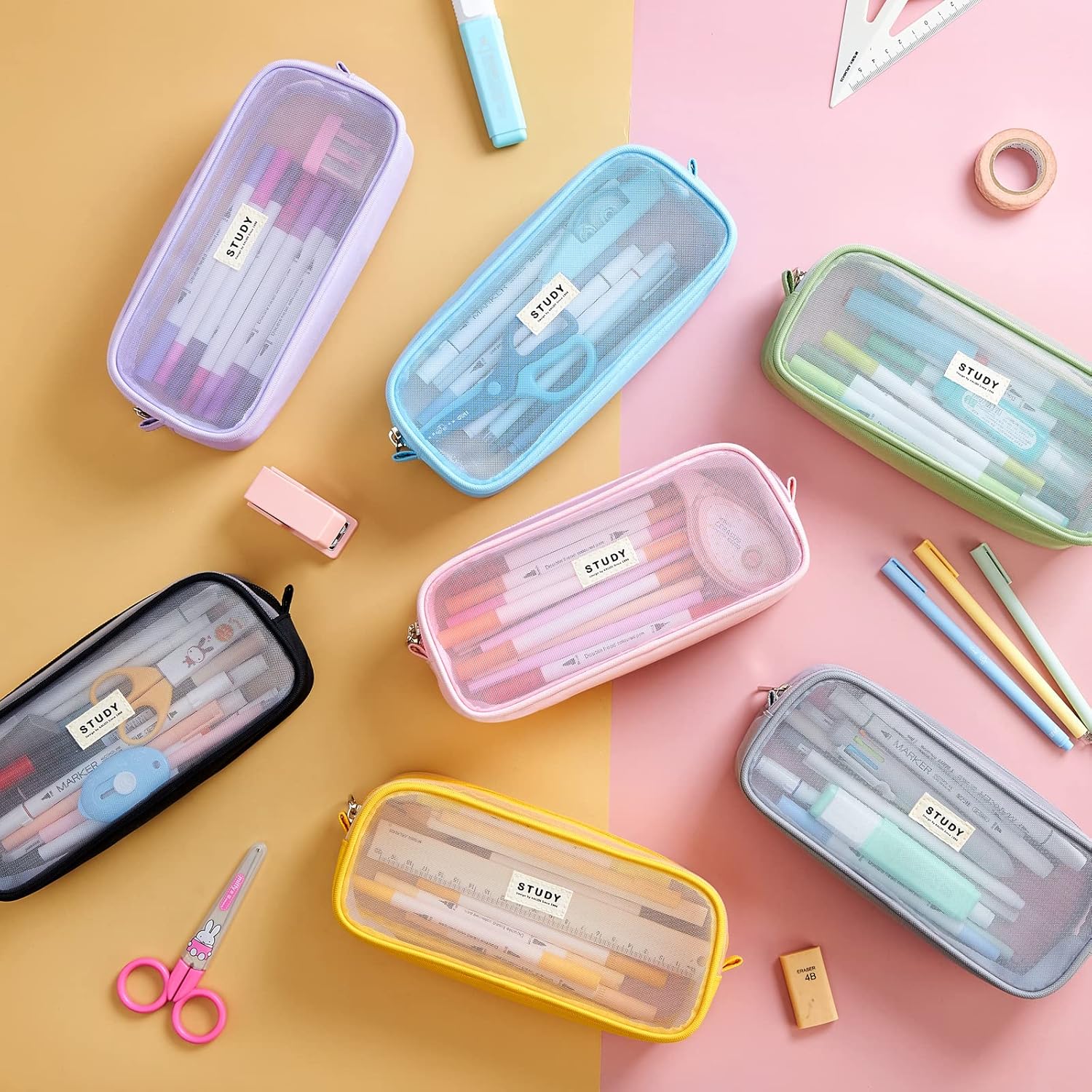 Thumbnail 4 de KALIDI Clear Pencil Case Large Pen Bag (Transparent Stationery Pouch)