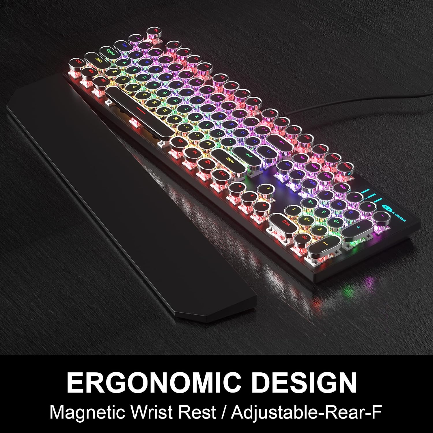 Thumbnail 4 de Camiysn Retro Typewriter Keyboard and Mouse Combo, 104 Keys, Linear Red Switches
