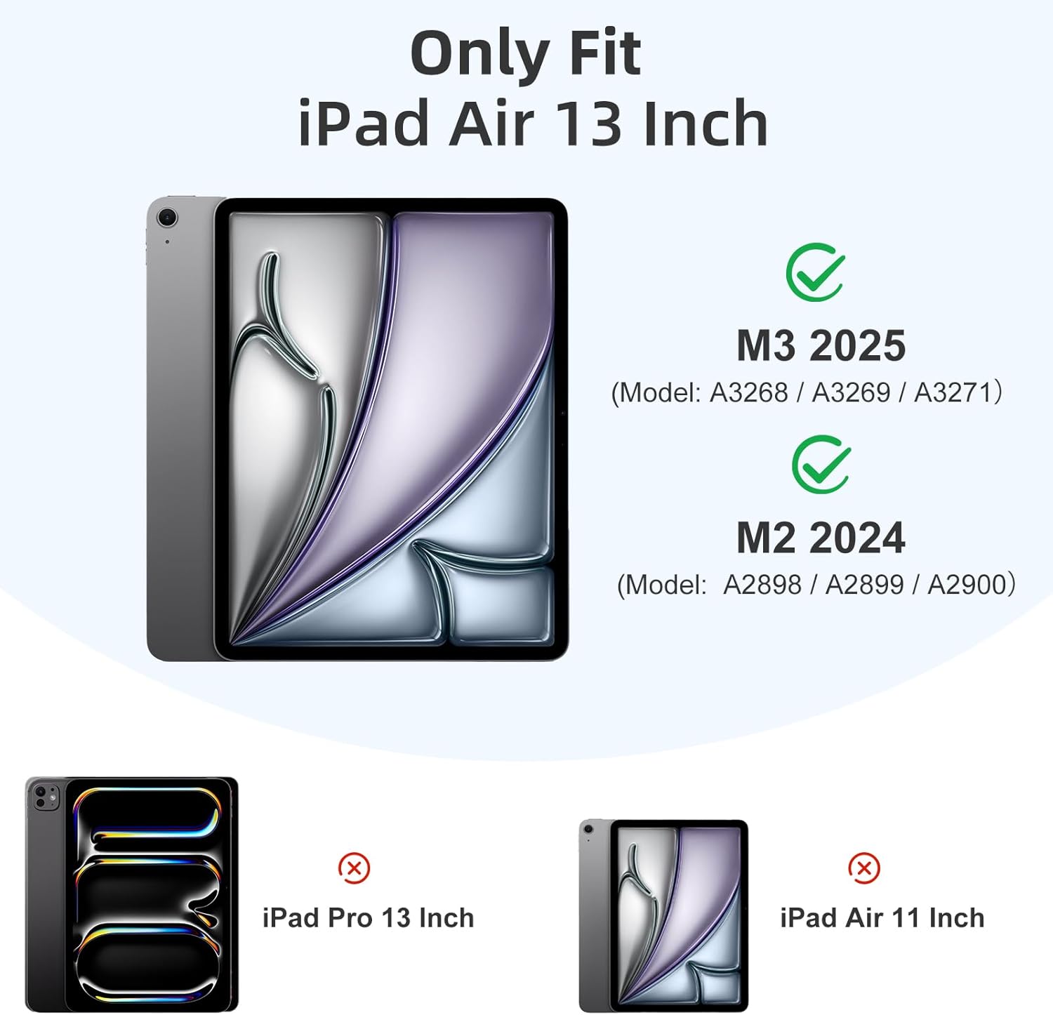 Thumbnail 1 de Vobafe Case for iPad Air 13 Inch M4/M3/M2 (2026/2025/2024) with Pencil Holder — Blue Grey