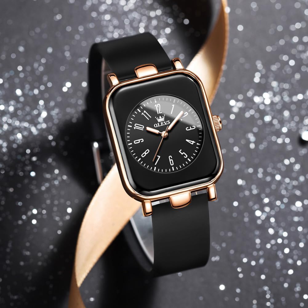 Detalle de OLEVS Women's Quartz Watch with Silicone Band: Minimalist, Waterproof, and Everyday Ready