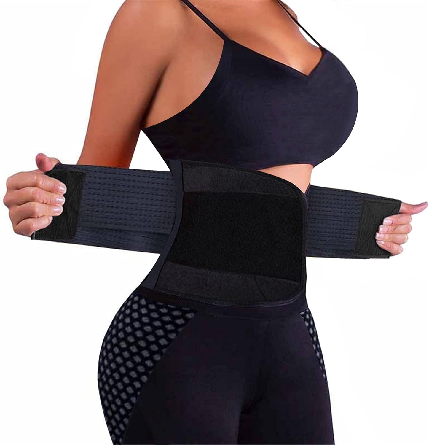 Detalle de VENUZOR Waist Trainer Belt with Adjustable Hook-and-Loop Closure