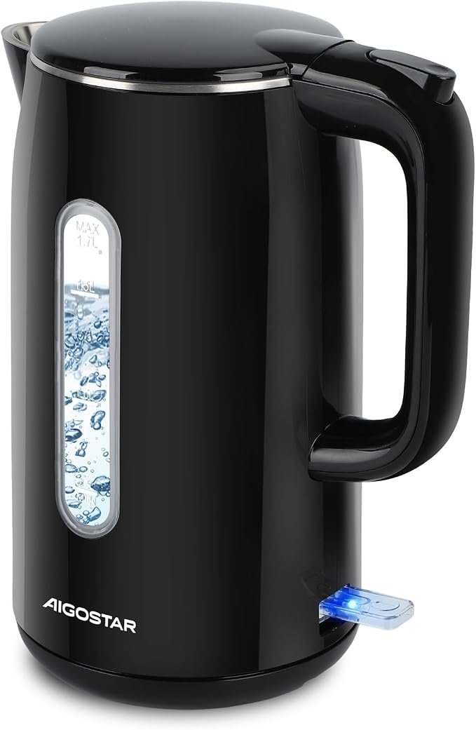 Detalle de Aigostar Lydian ☕ Hervidor de agua eléctrico, 1,7L, acero inoxidable