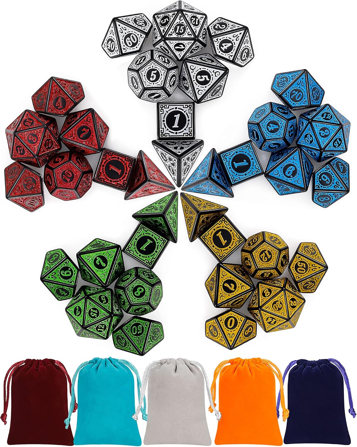 Detalle de QMAY DND Würfel 35 Stück 🎲