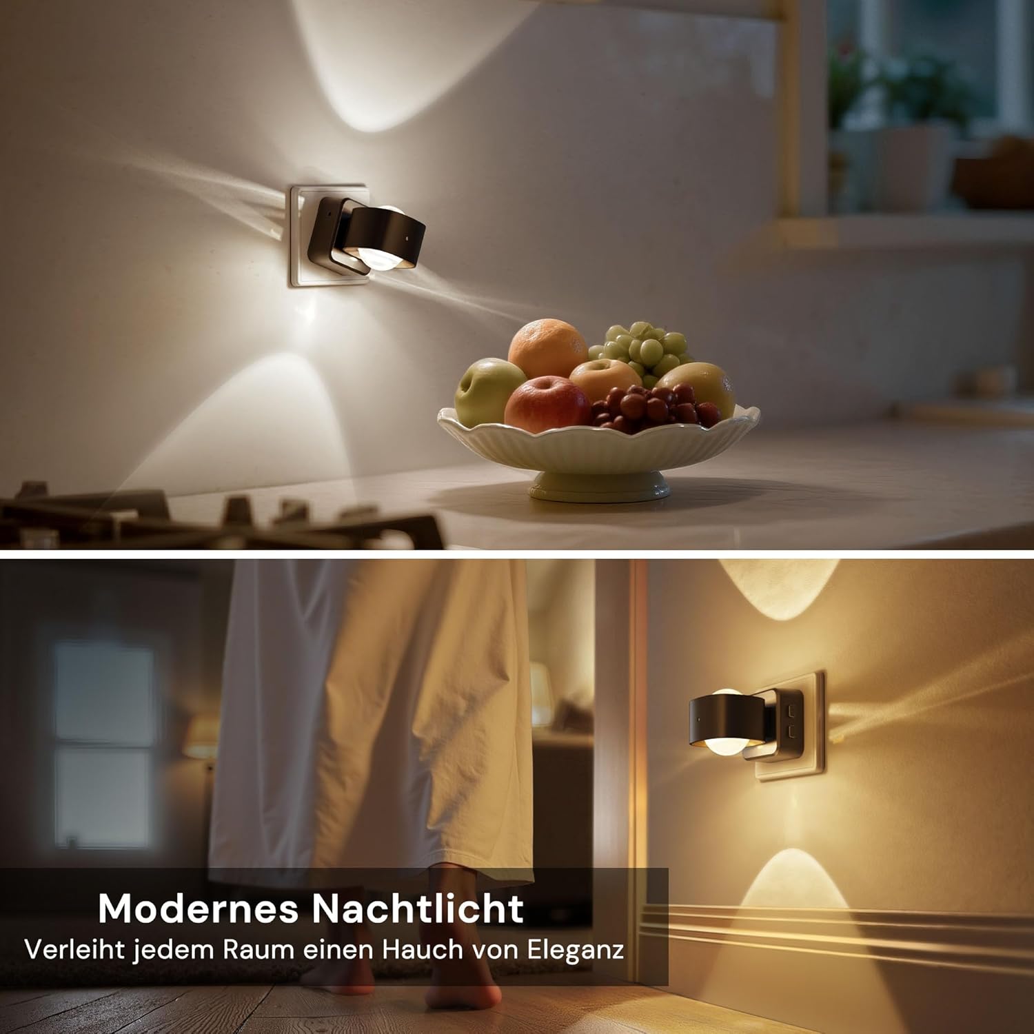 Thumbnail 6 de LOHAS-LED Nachtlicht Steckdose mit Dämmerungssensor – 3-Stufen Helligkeit, 3CCT Farben und 180° schwenkbarer Stecker