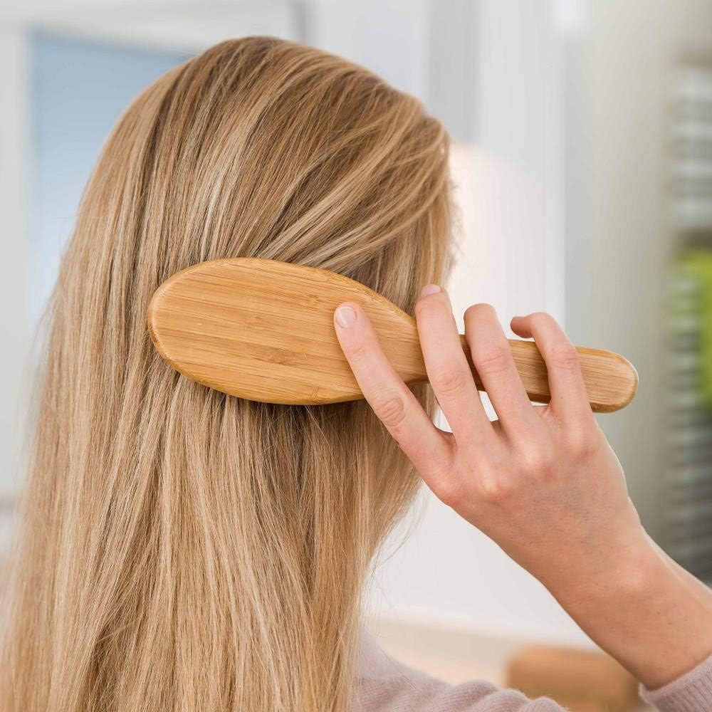Thumbnail 5 de pandoo Spazzola per capelli in bambù con setole naturali (vegan) per uomo, donna e districante