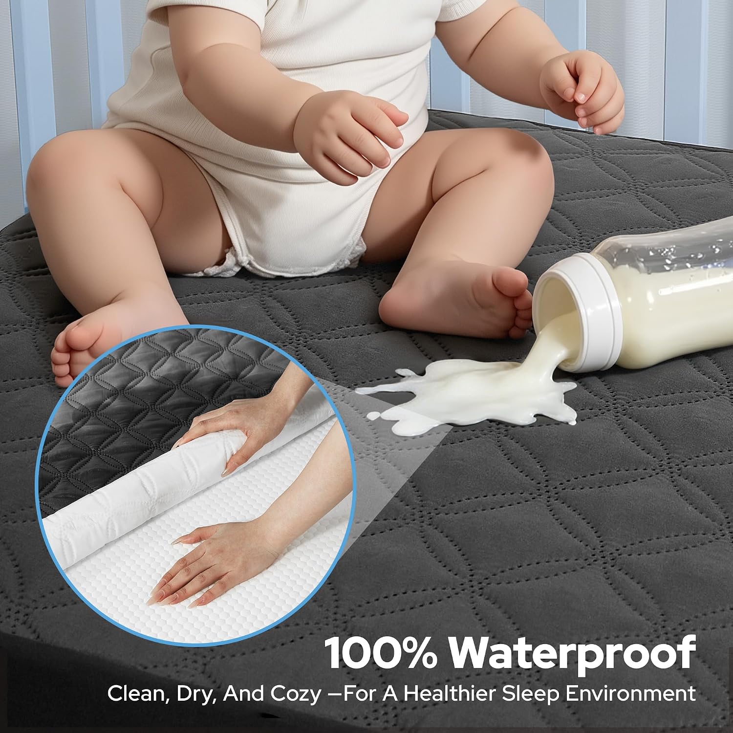 Detalle 2 de BEDLORE Crib Mattress Protector 2-Pack