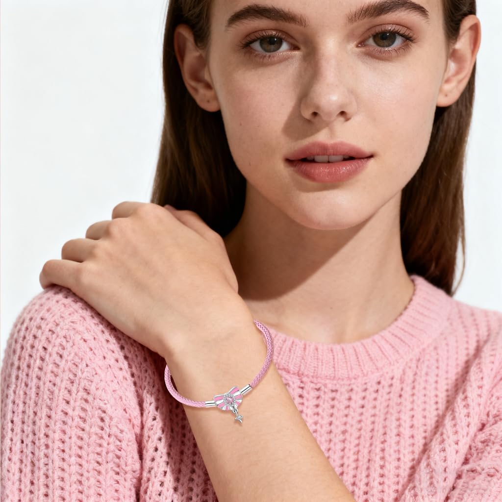 Detalle 2 de LMLMECREA Damen Charm-Armband aus 925 Sterling Silber mit Rosegold-Verschluss – Bettelarmband für Charms