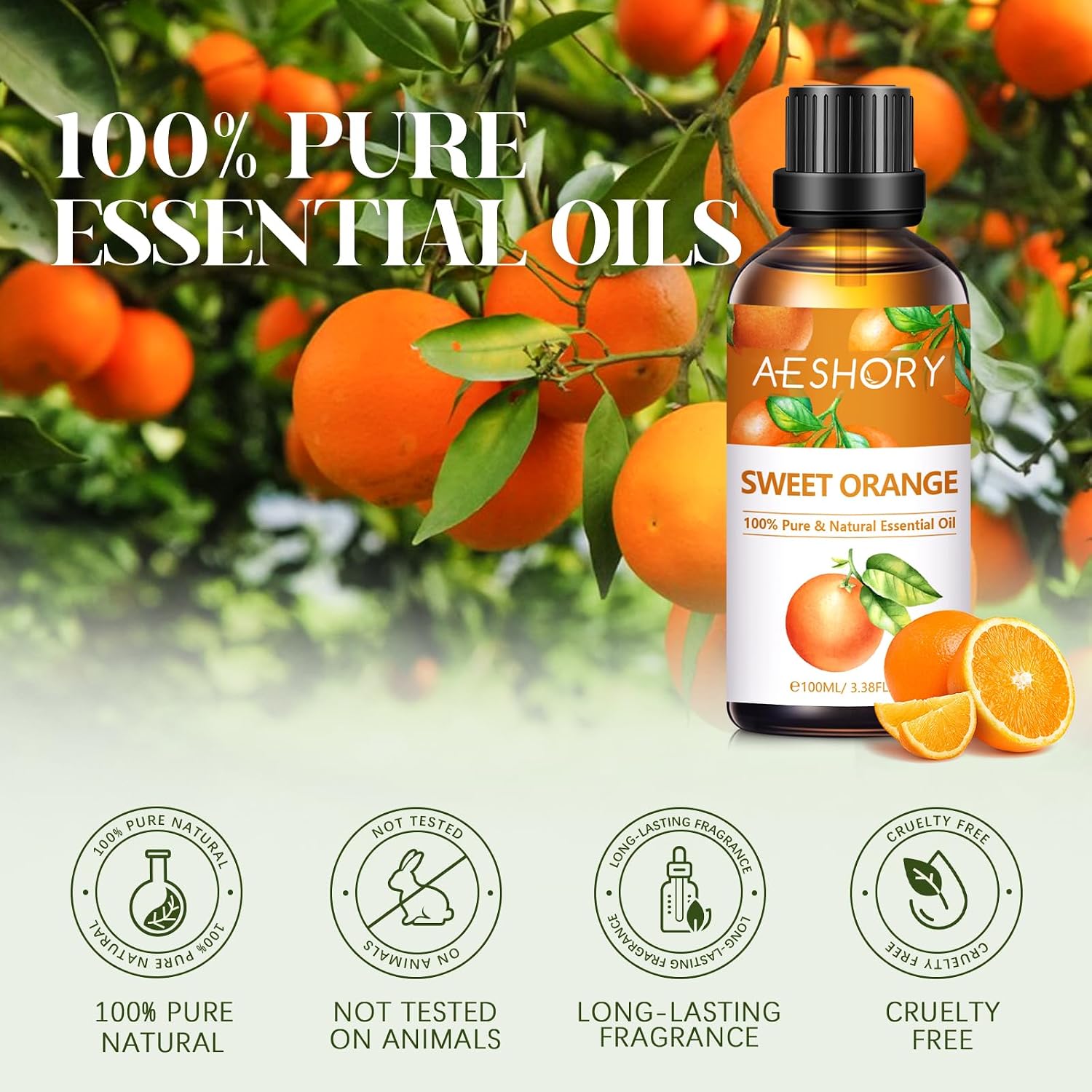 Thumbnail 1 de AESHORY Sweet Orange Essential Oil 100ml