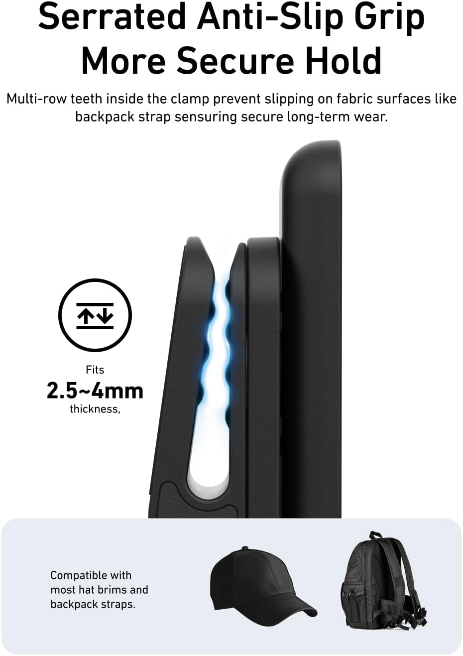 Detalle 2 de TELESIN Supporto Clip Magnetico per DJI Nano: clip sul cappello o zaino con rotazione 360°