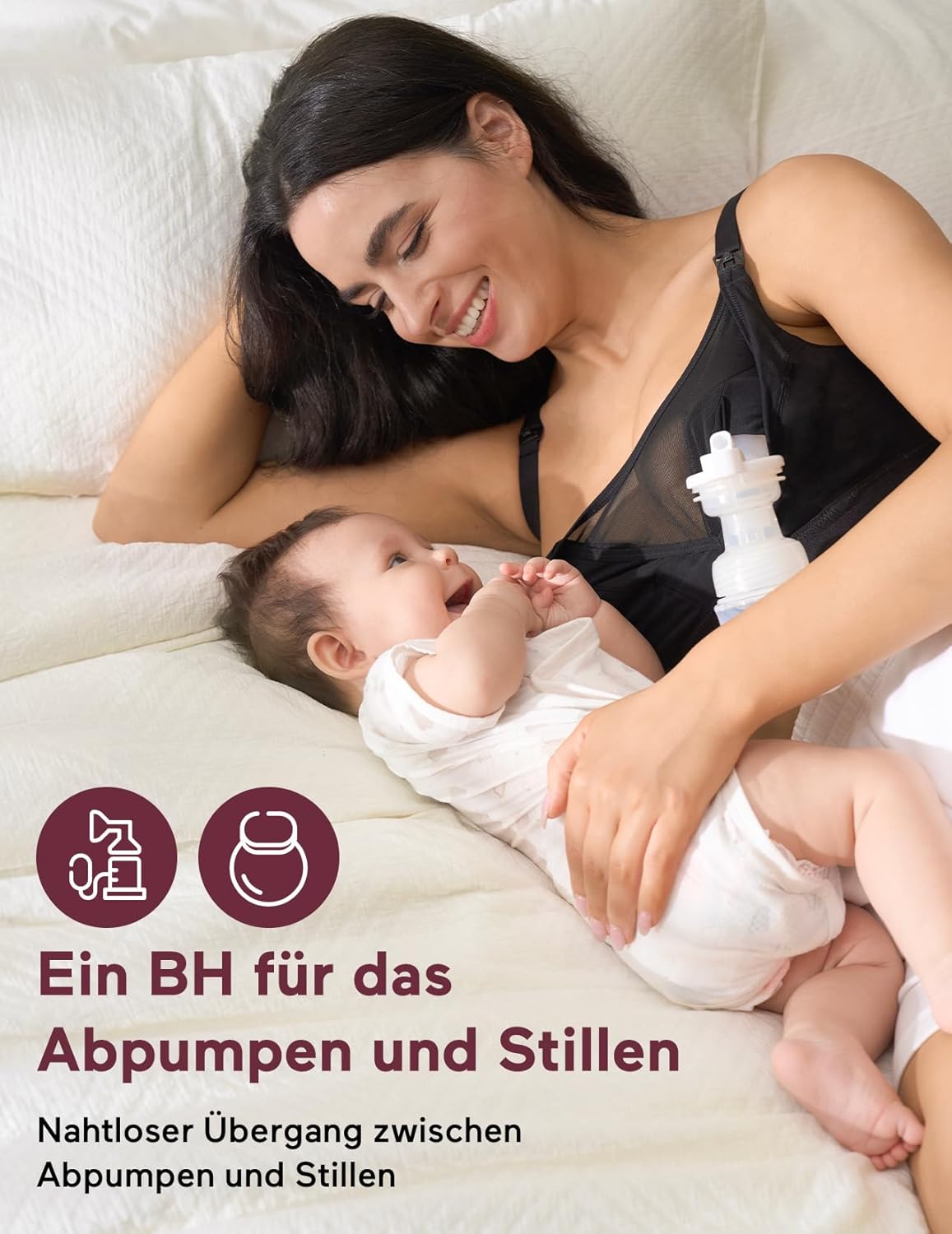 Detalle de Momcozy Mesh-Stütz-Pump-BH Freihändig für 36C–44G – Übergröße, Stillen & Pumpen in einem