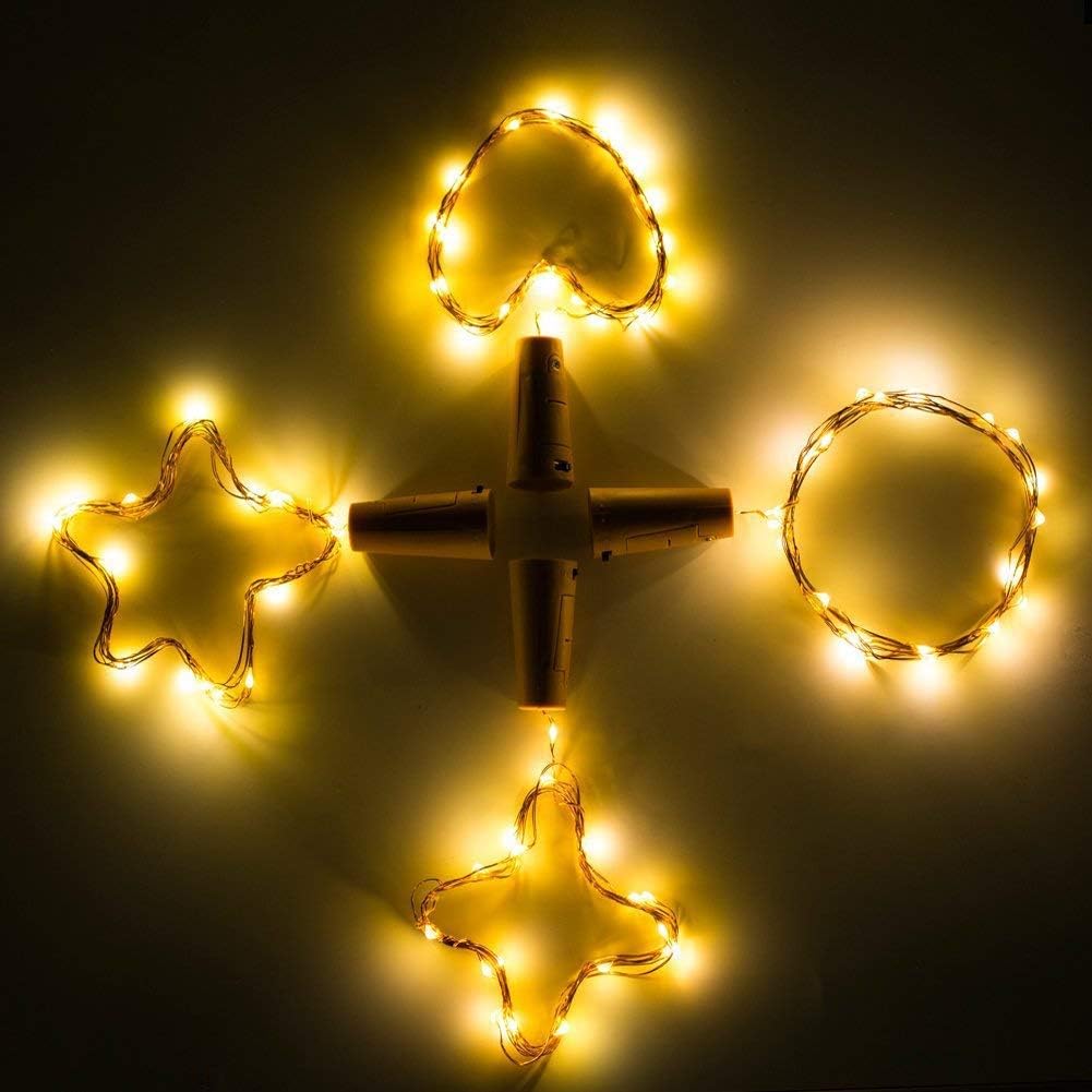Detalle 1 de Vicloon flasklampor med kork, 12-pack med 2 m koppartråd och 20 varmvita LED