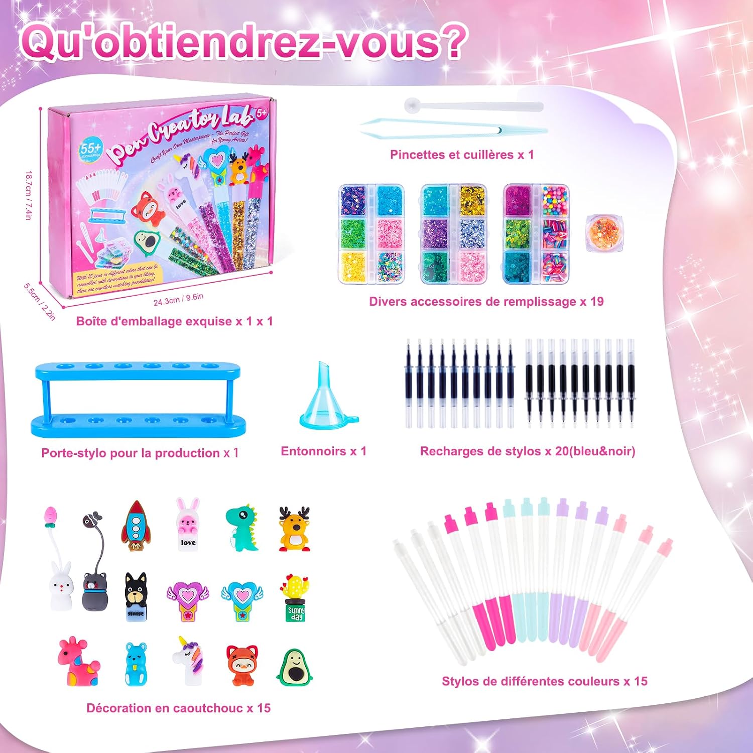 Thumbnail 5 de Kazzley Fabrique à Stylo : kit de création pour enfants avec 55+ accessoires