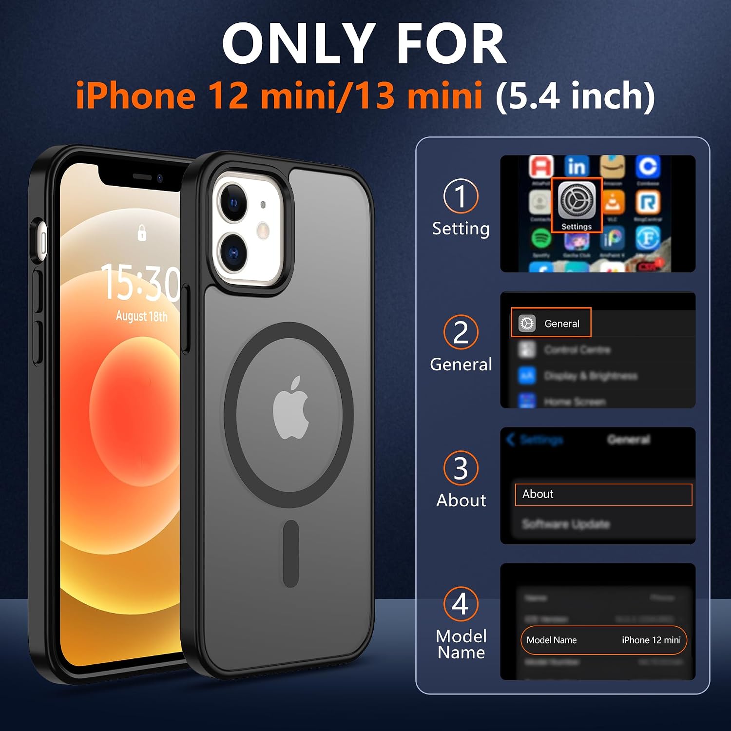 Detalle 2 de Pilaru Magnetic Case iPhone 13 Mini with MagSafe 2X screen protector