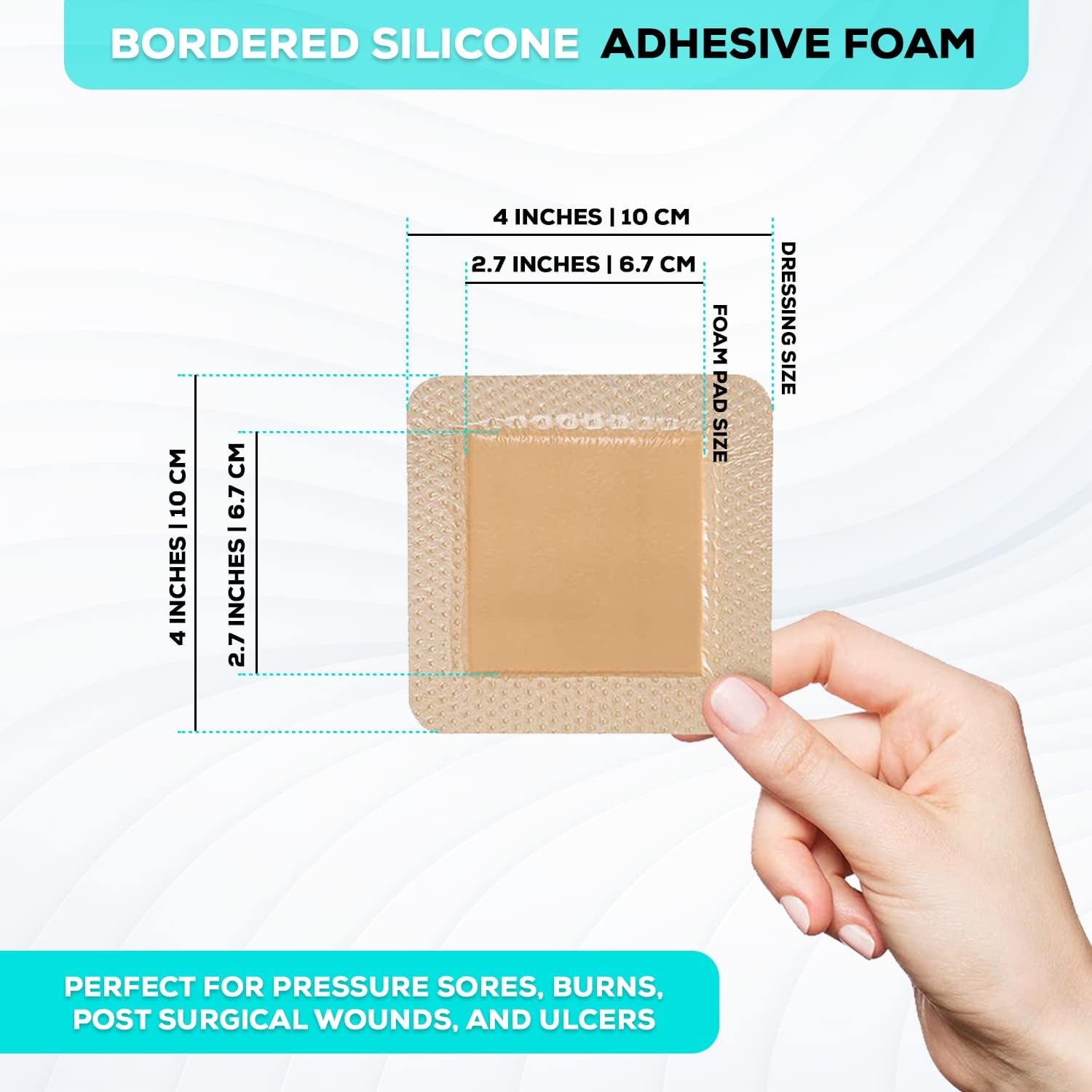 Detalle de MedVance 4"x4" Silicone Foam Adhesive Dressings, Sterile, Box of 10