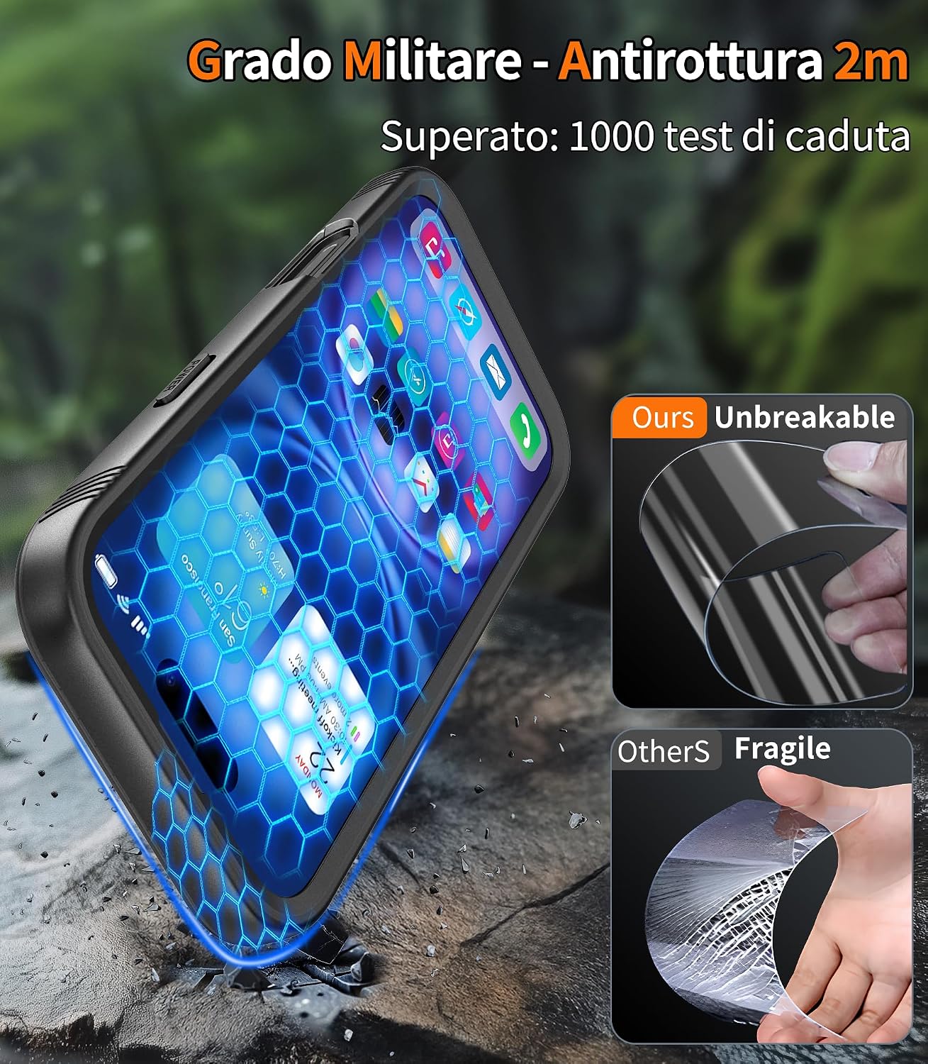 Thumbnail 4 de Cozycase Cover TOP Antiurto IP68 per iPhone 16 — protezione rugged, impermeabile e subacquea