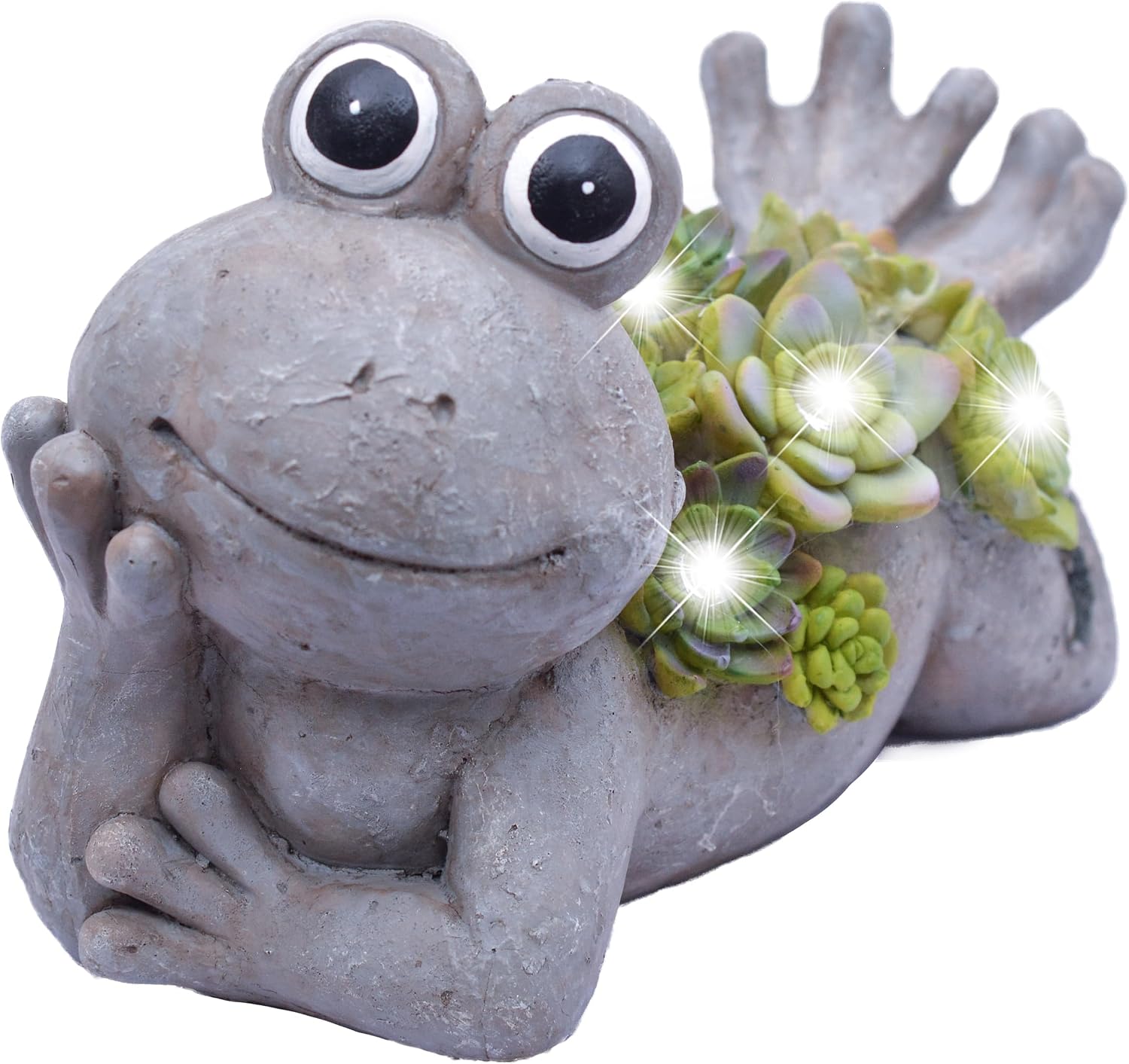 Detalle de TERESA'S COLLECTIONS Solar Frosch Gartenfigur 8cm mit Solarlampe