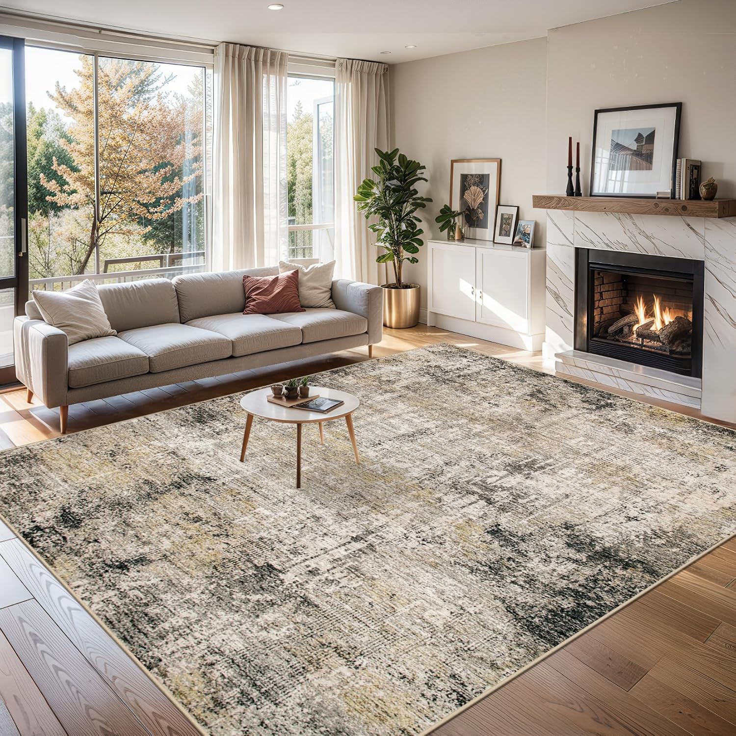 Detalle de 6x9 Washable Modern Abstract Area Rug