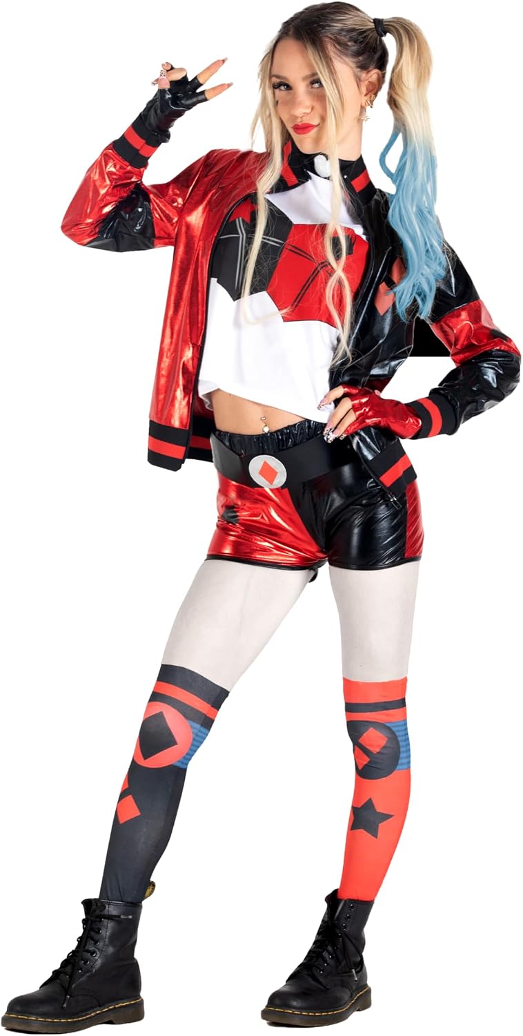 Harley Quinn – licencjonowany kostium dla dziewczynki, rozmiar 8–10 lat