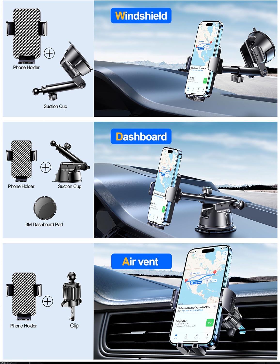 Detalle 2 de Qifutan Dash Phone Holder for Car ⚙