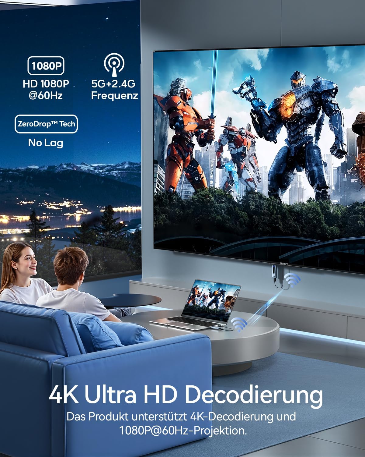 Detalle de 2025 HDMI Wireless Transmitter and Receiver 100M
