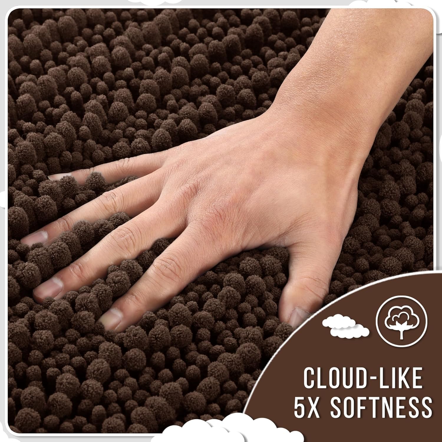 Thumbnail 3 de Yimobra 32x20 Inch Bath Mat — Chenille Absorbent Carpet